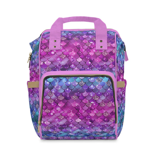 Mermaid Diaper Backpack - Magical & Multifunctional Nappy Bag with Ocean-Inspired Mermaid Patterns