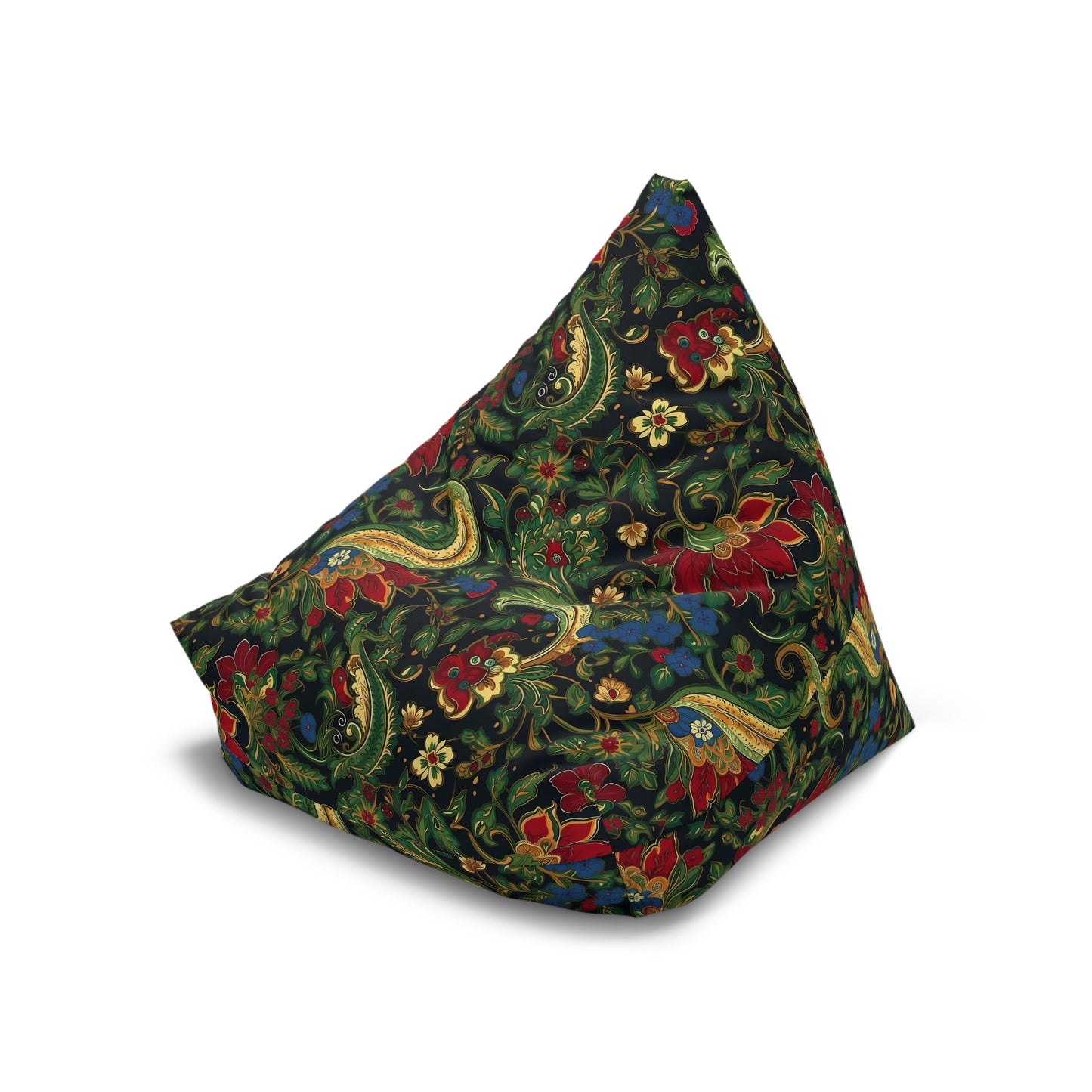 Chinoiserie Bean Bag Chair Cover - Elegant Oriental-Inspired Polyester Slipcover with Secure Zip - Fits Various Sizes