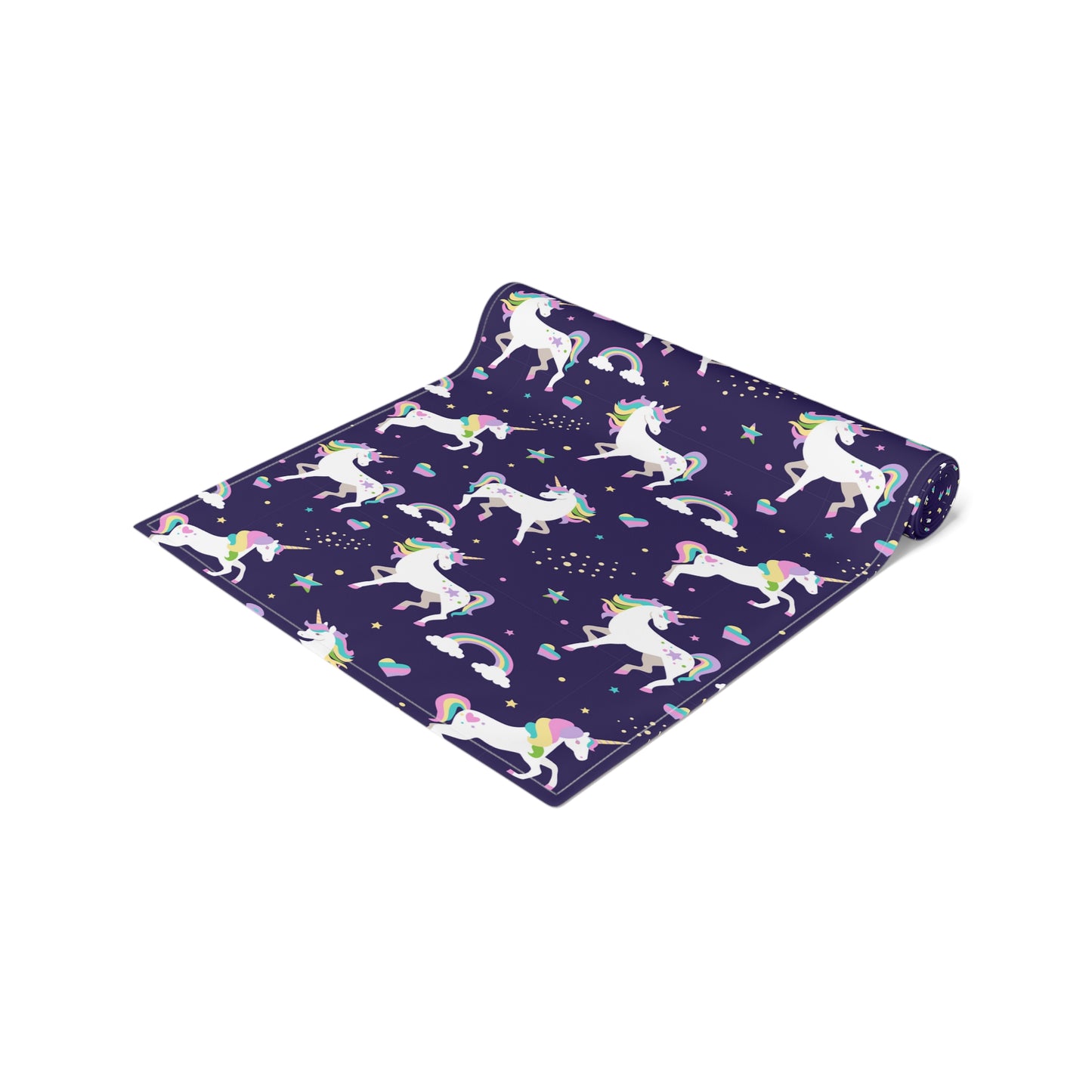 Unicorn Print Table Runner - Magical Elegance, Cotton Twill or Polyester - Perfect for Whimsical & Fantasy Home Decor