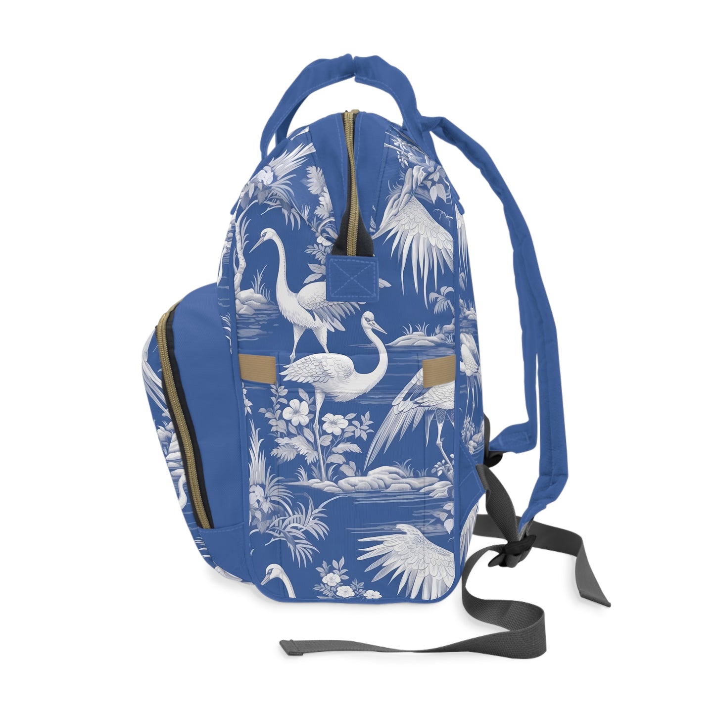 Chinoiserie Diaper Backpack - Elegant & Practical Baby Bag with Traditional Asian Motifs, Perfect for Stylish Parents