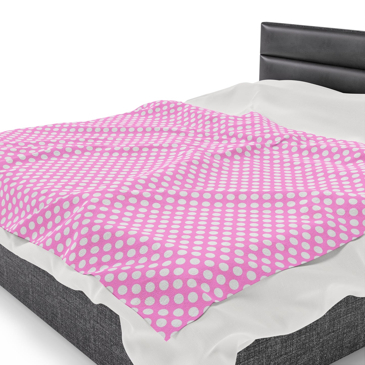 Pastel Polka Dot Velveteen Plush Blanket | Soft, Playful, Luxurious and Comforting | Available in Multiple Sizes