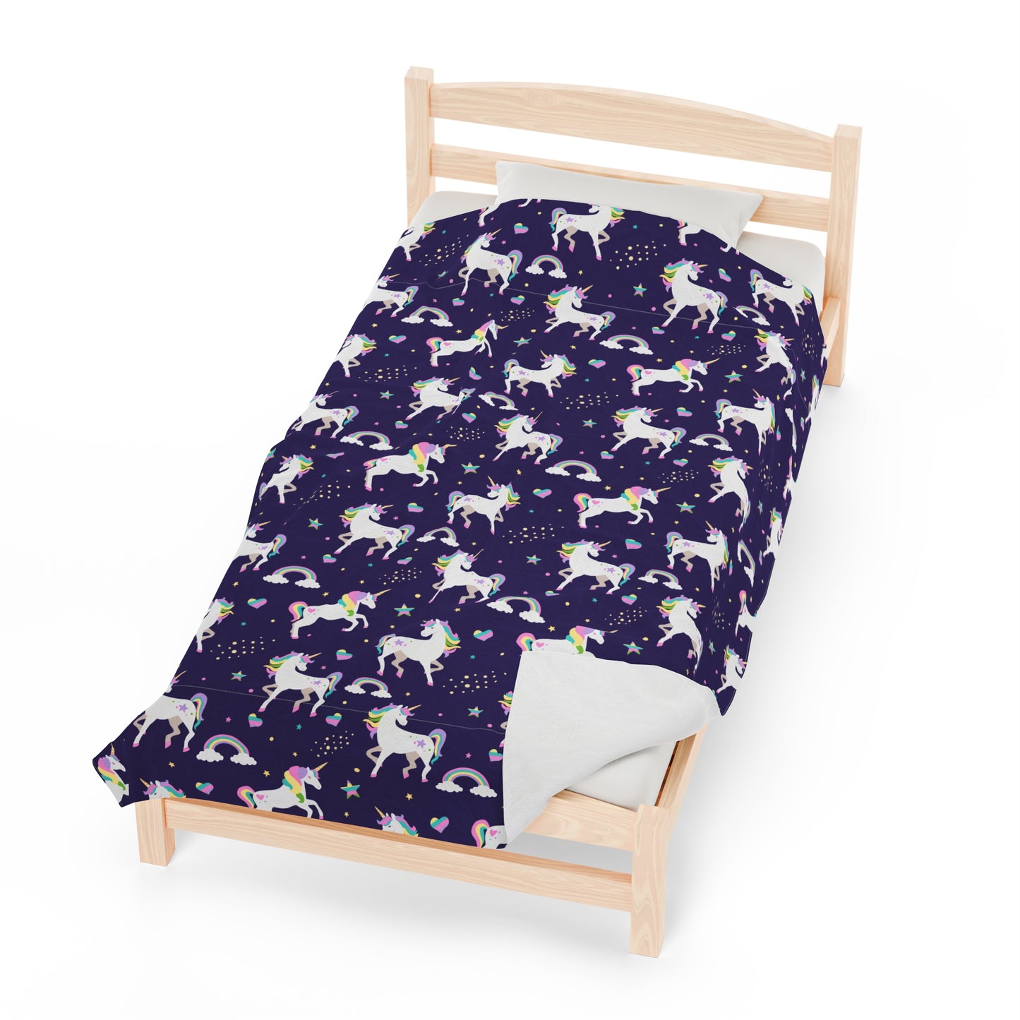 Unicorn Velveteen Plush Blanket | Soft, Magical, Luxurious and Comforting | Available in Multiple Sizes