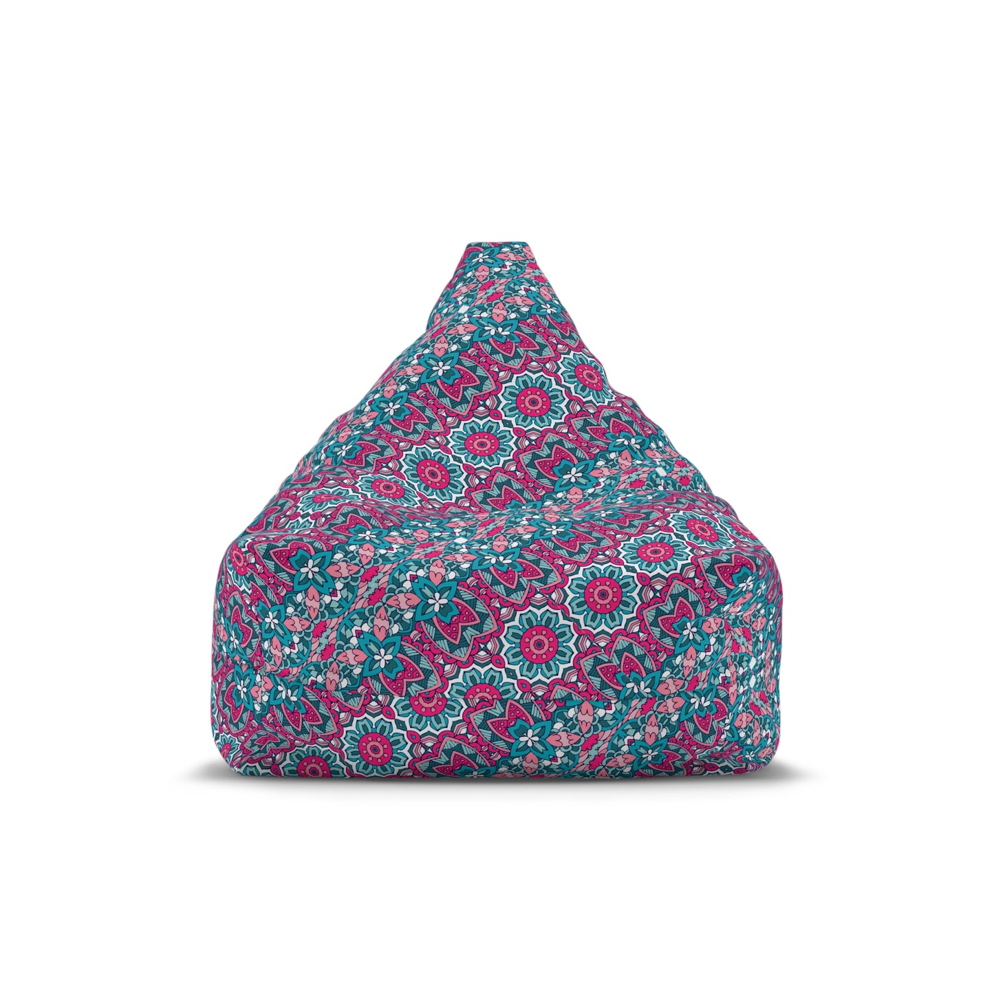 Mandala Bean Bag Chair Cover - Premium Polyester, Secure Zipper, 2 Sizes, Bohemian Design