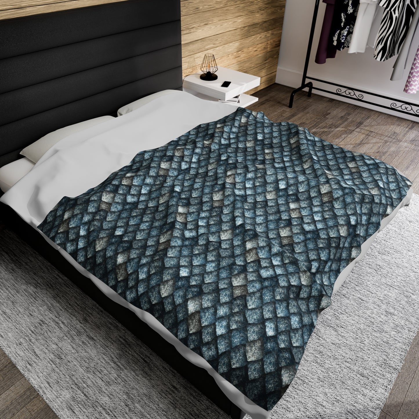 Dragon Scale Velveteen Plush Blanket | Soft, Mythical, Luxurious and Comforting | Available in Multiple Sizes