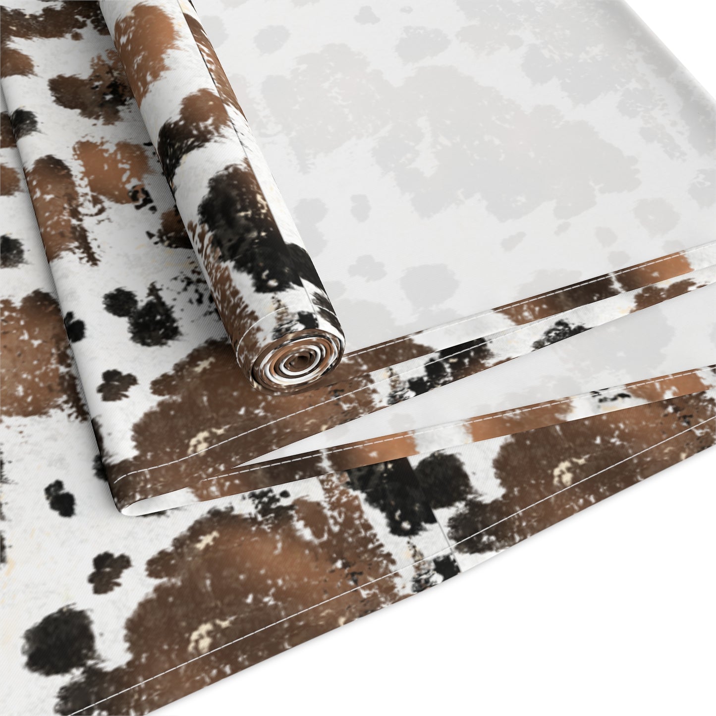 Cowhide Print Table Runner - Rustic Elegance, Cotton Twill or Polyester - Perfect for Western & Luxurious Home Decor