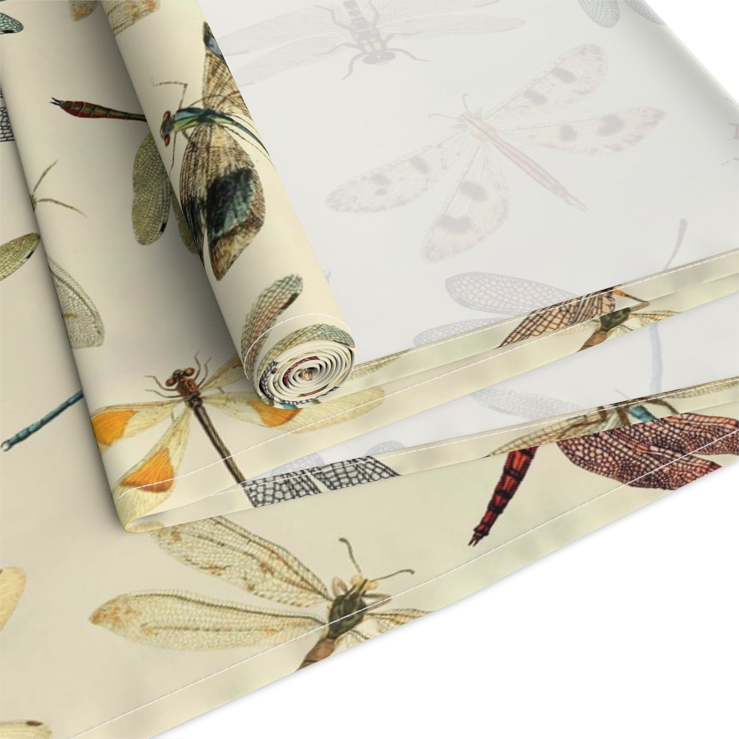 Dragonfly Print Table Runner - Elegant Whimsy, Cotton Twill or Polyester - Perfect for Nature-Inspired Home Decor