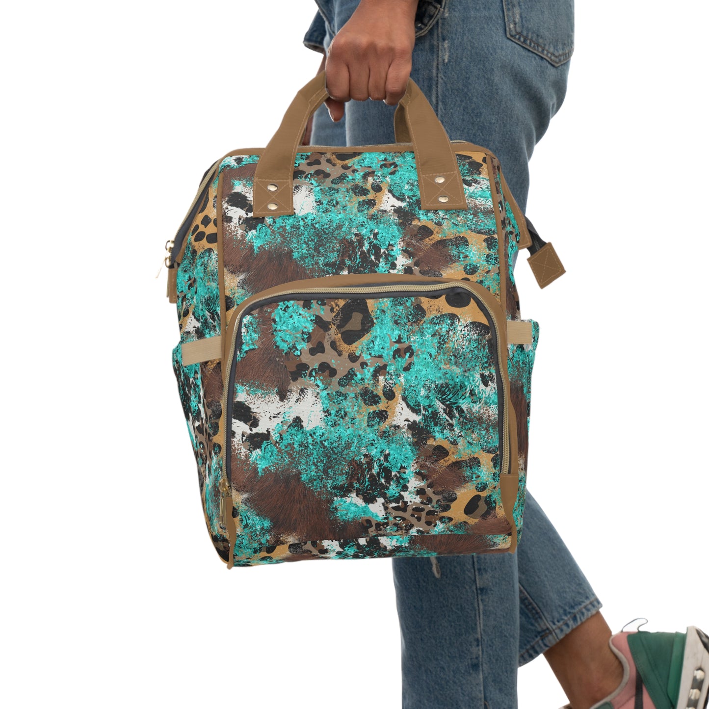 Cowhide Diaper Backpack - Chic & Durable Baby Bag with Genuine Cowhide Patterns, Perfect for Stylish Parents