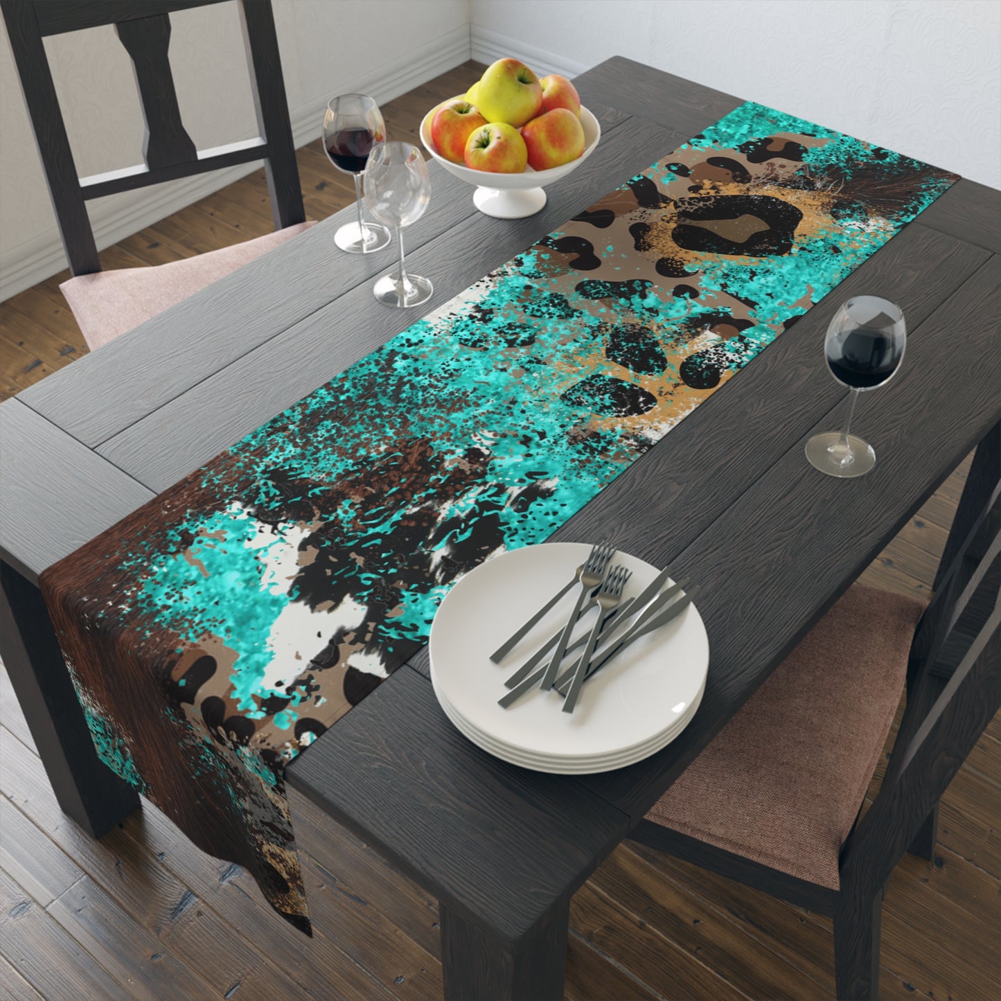 Cowhide Print Table Runner - Rustic Elegance, Cotton Twill or Polyester - Perfect for Western & Luxurious Home Decor