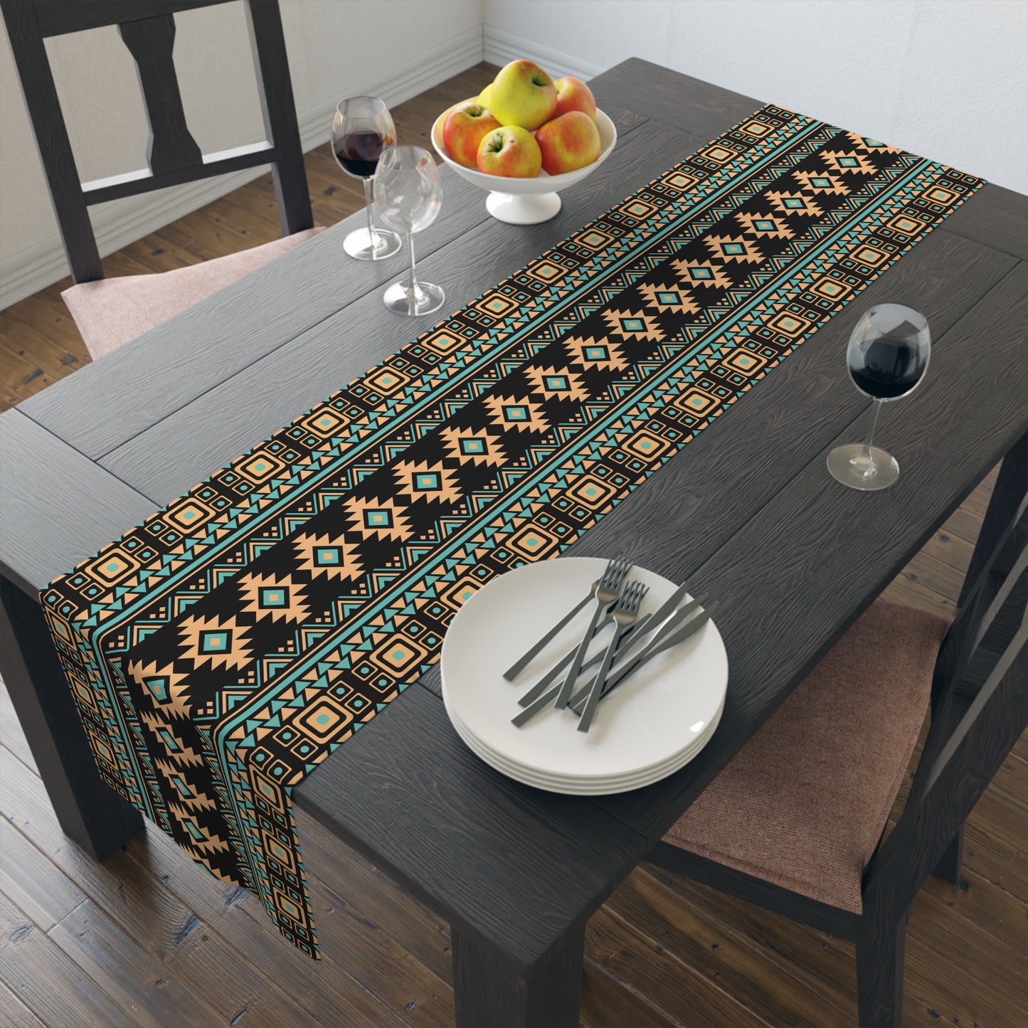 Aztec-Inspired Table Runner - Bold Patterns, Cotton Twill or Polyester - Ideal for Home Decor & Unique Gifts