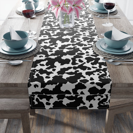 Cowhide Print Table Runner - Rustic Elegance, Cotton Twill or Polyester - Perfect for Western & Luxurious Home Decor