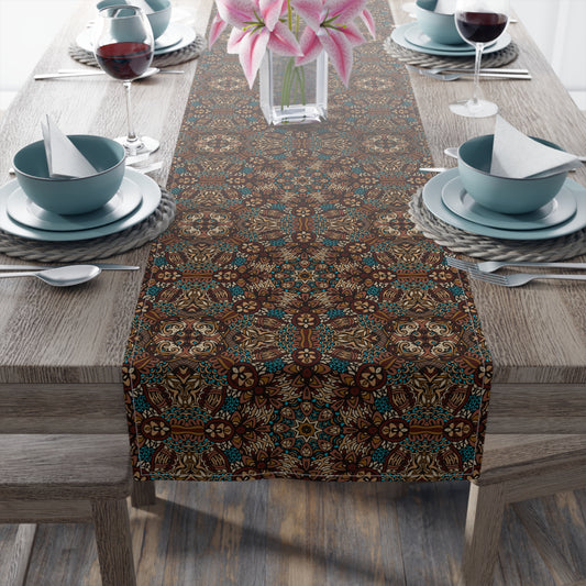 Mandala Print Table Runner - Intricate Patterns, Cotton Twill or Polyester - Ideal for Decorative Home Accents