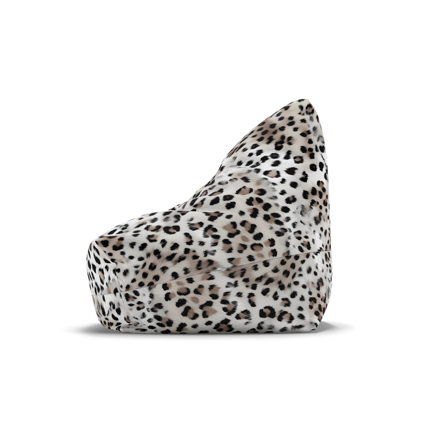 Leopard Print Bean Bag Chair Cover - Exotic High-Quality Polyester Slipcover with Secure Zip