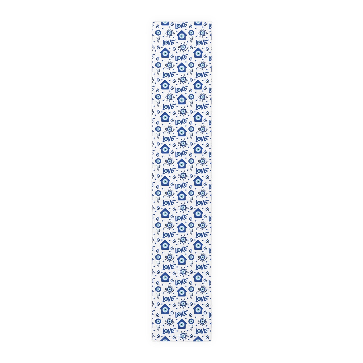 Evil Eye Print Table Runner - Mystical Protection in Cotton Twill or Polyester - Perfect for Spiritual Home Decor