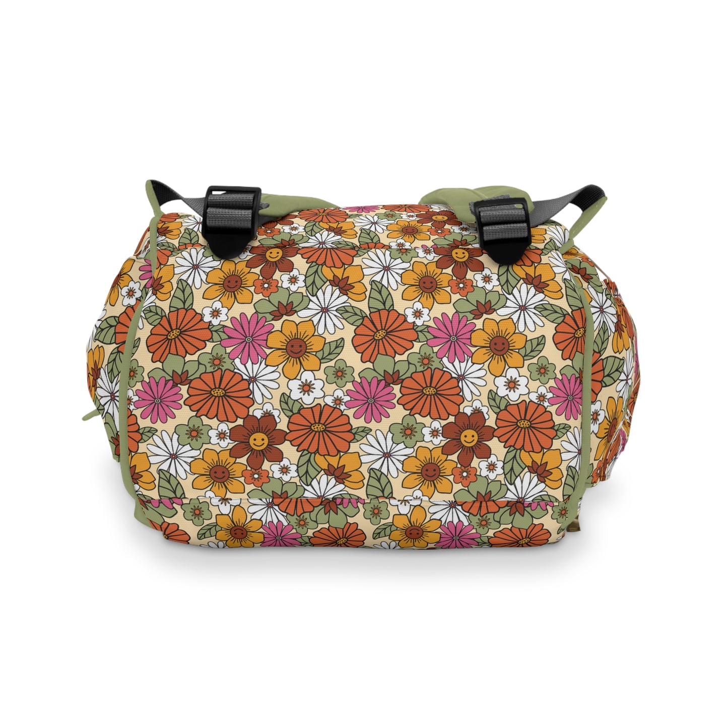 Retro Floral Diaper Backpack - Vintage Floral Baby Bag, Spacious & Durable, Perfect for Stylish Parents