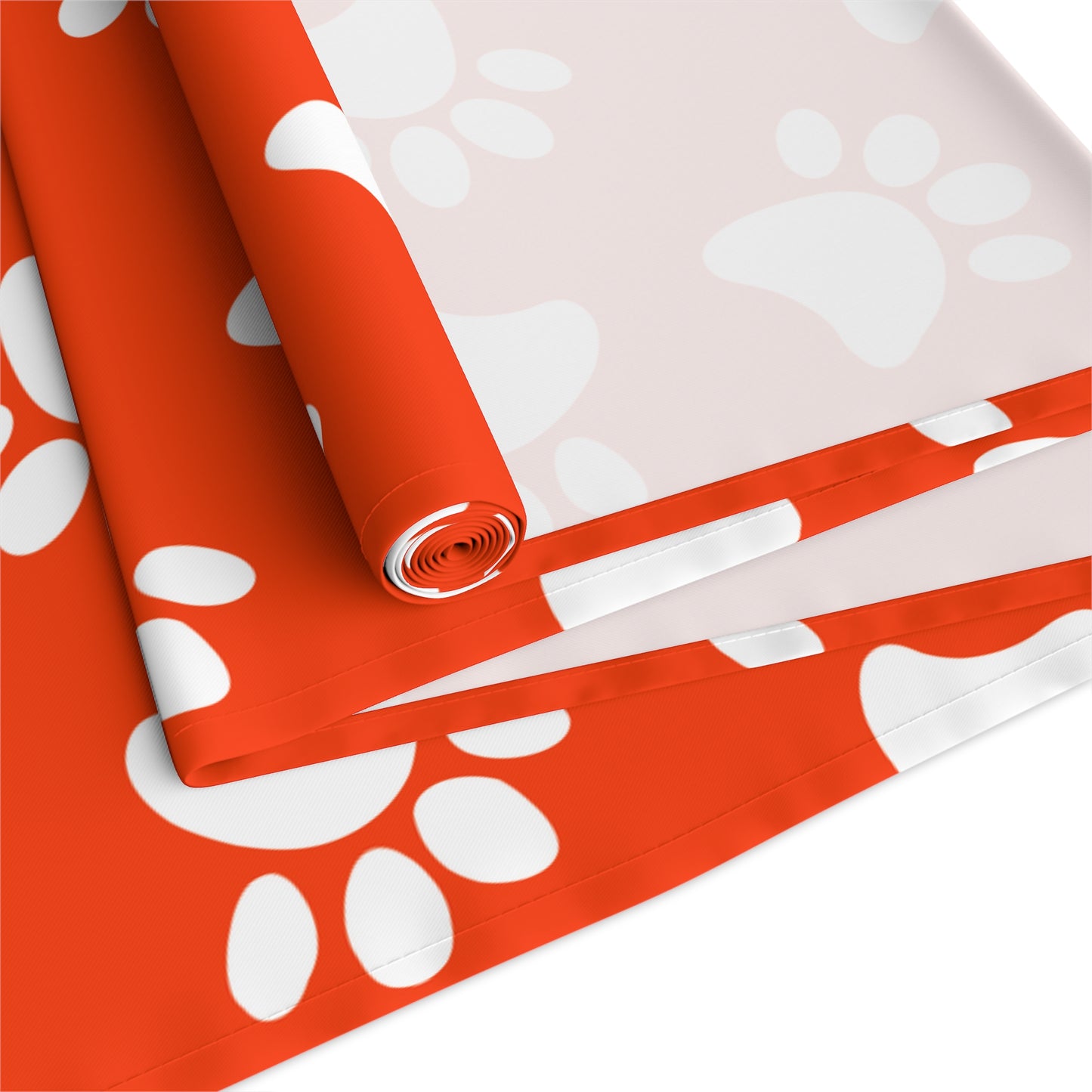 Paw Print Table Runner - Cozy Pet-Themed Decor, Cotton Twill or Polyester - Perfect for Animal Lovers
