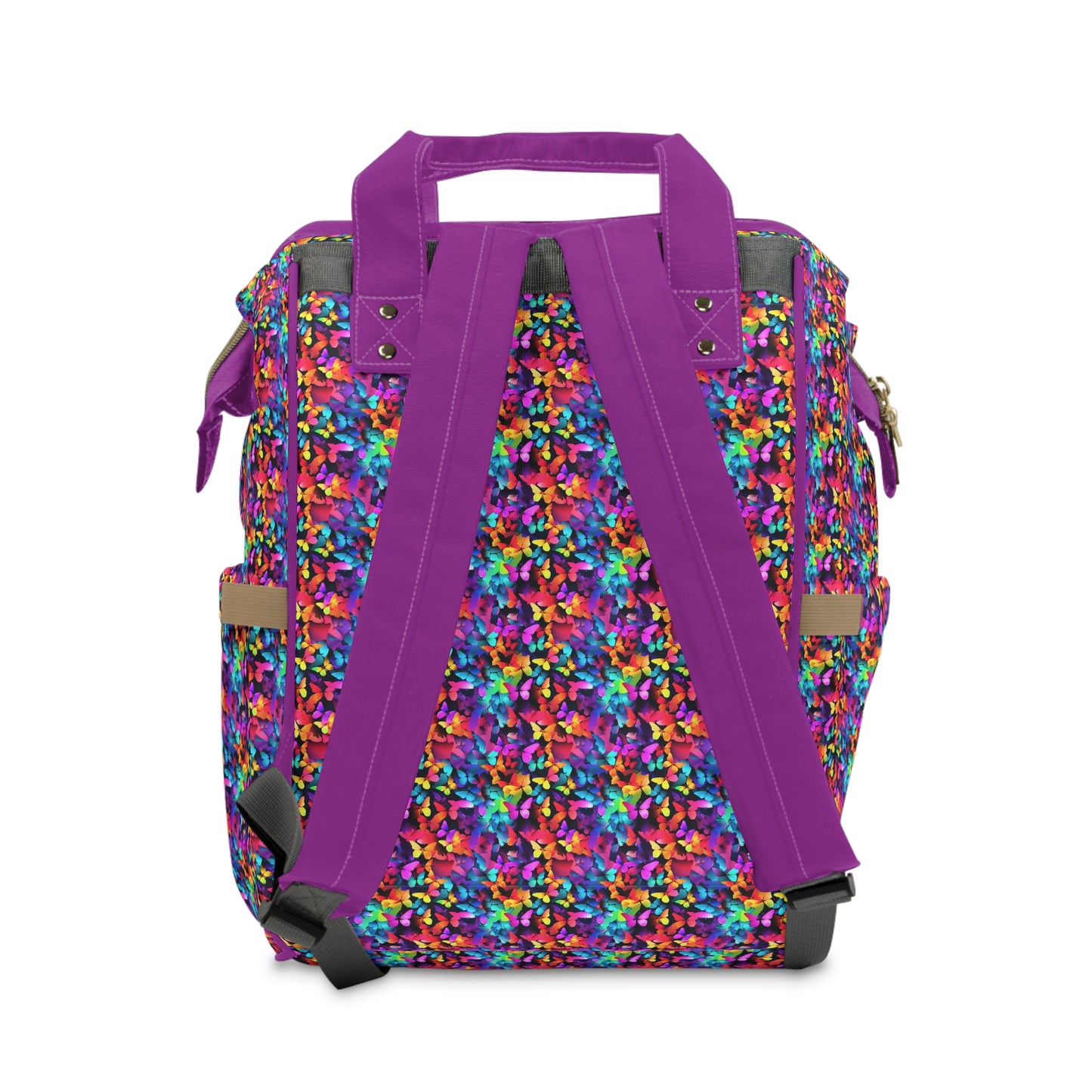 Elegant Butterfly Diaper Backpack - Lightweight & Durable Nylon Baby Bag with Beautiful Butterfly Motifs, Ideal for On-The-Go Parents