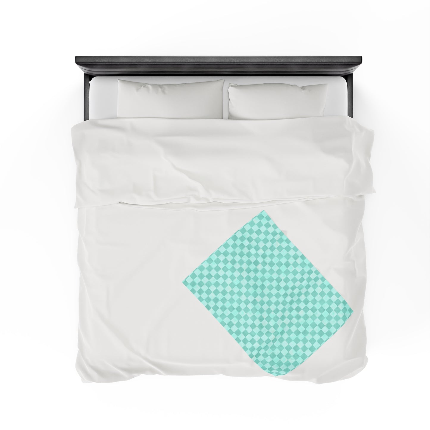 Pastel Checkers Velveteen Plush Blanket | Soft, Trendy, Luxurious and Comforting | Available in Multiple Sizes