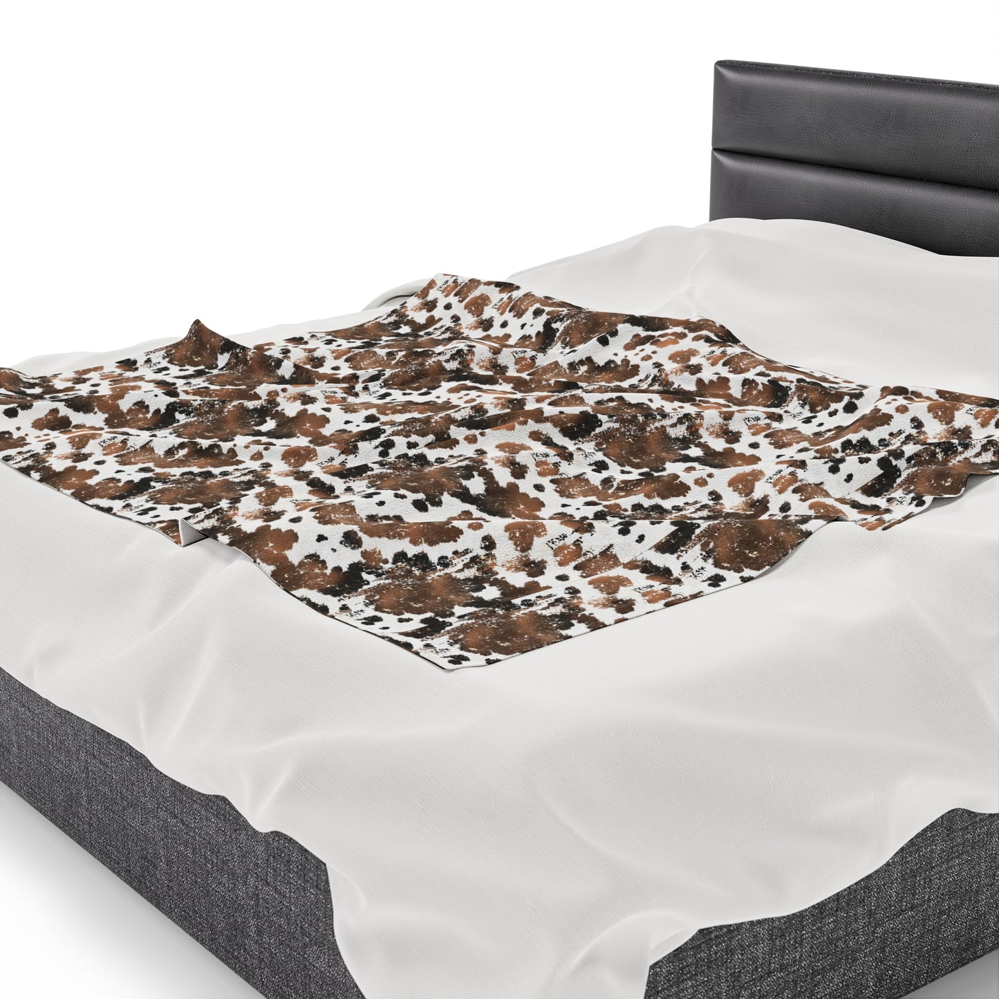 Cowhide Velveteen Plush Blanket | Soft, Rustic, Luxurious and Comforting | Available in Multiple Sizes