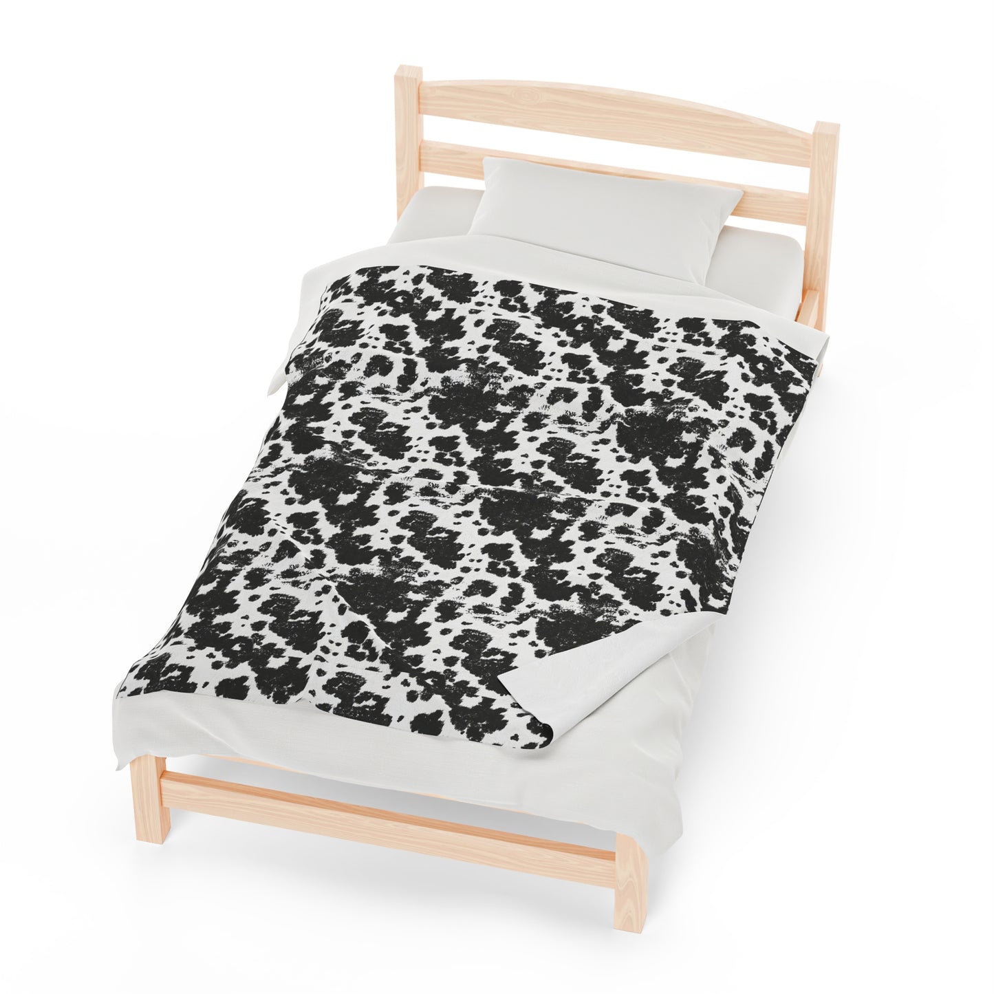 Cowhide Velveteen Plush Blanket | Soft, Rustic, Luxurious and Comforting | Available in Multiple Sizes