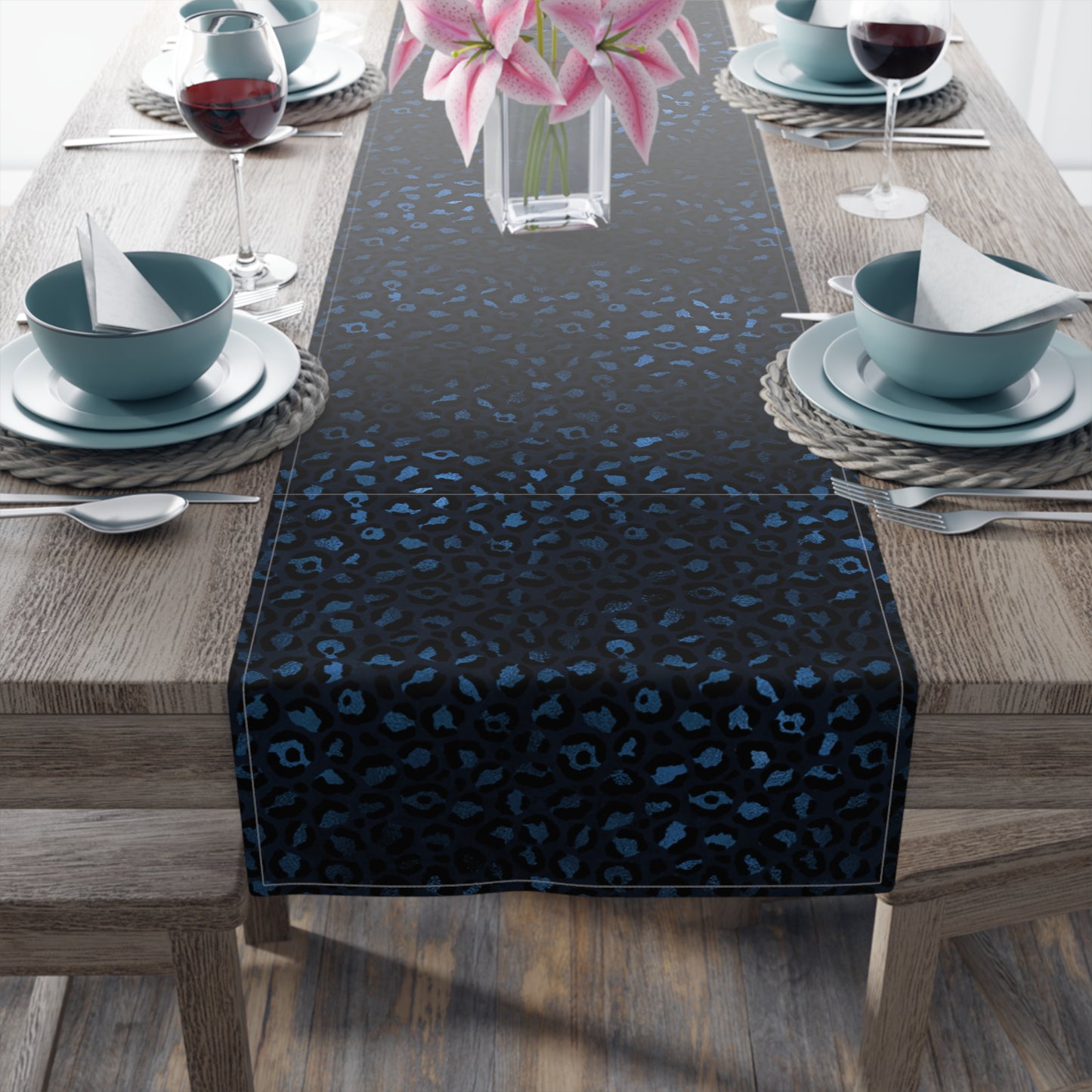 Leopard Print Table Runner - Bold Exotic Elegance, Cotton Twill or Polyester - Perfect for Safari & Glamorous Home Decor