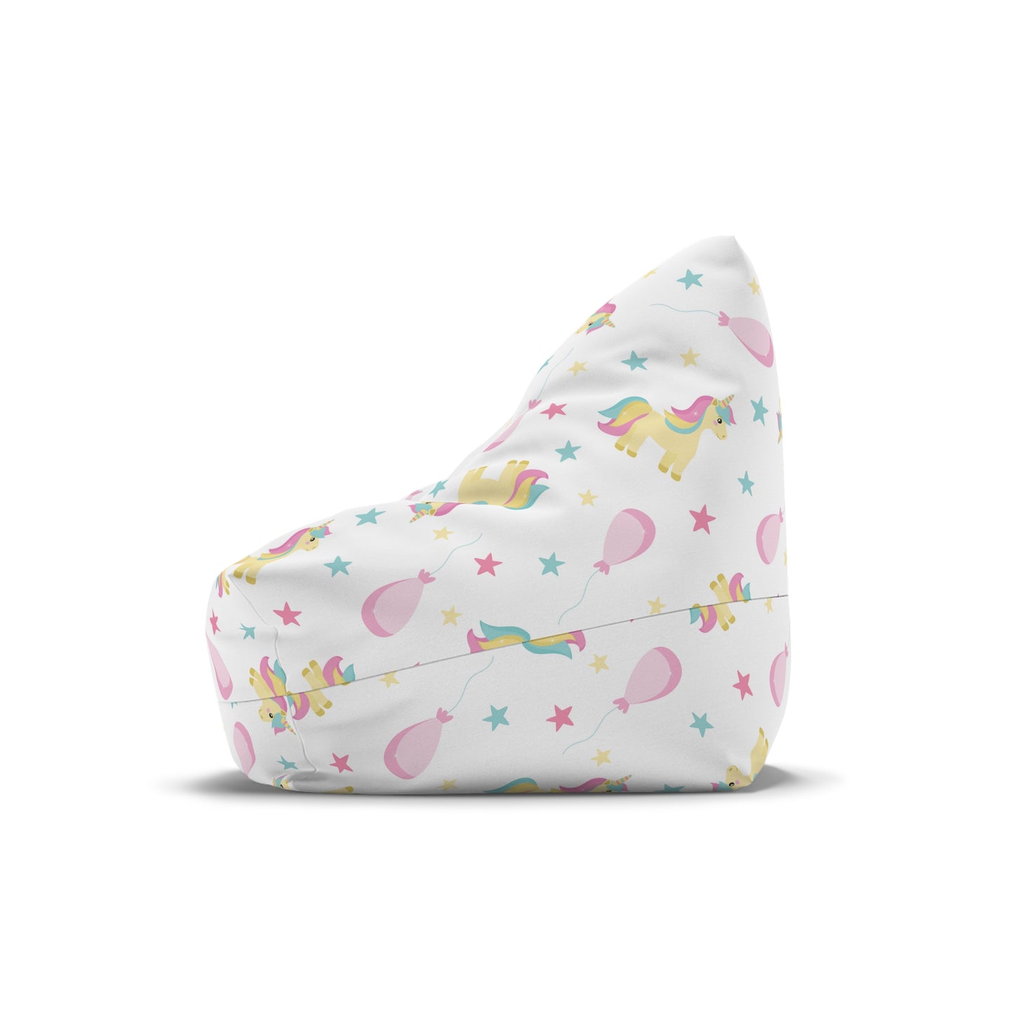 Unicorn Print Bean Bag Chair Cover - Magical Polyester Slipcover with Secure Zip