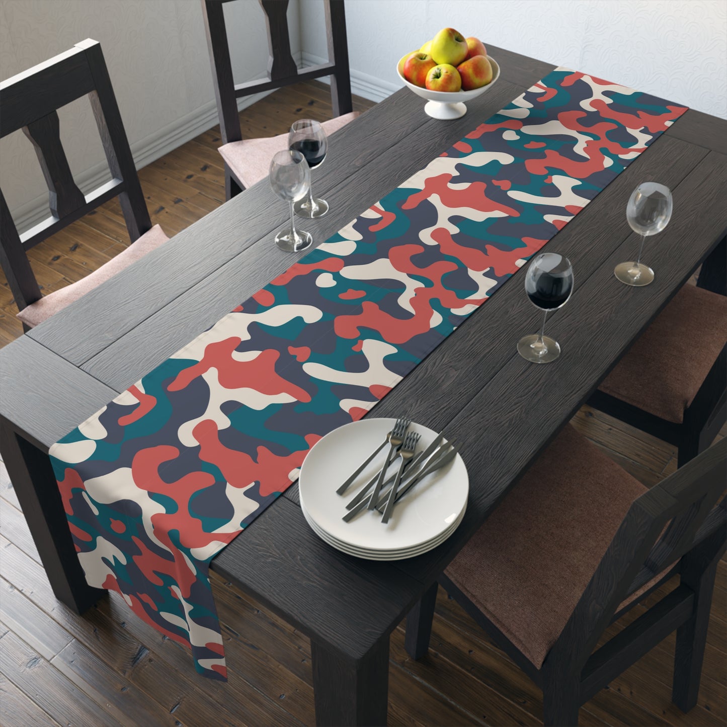 Camouflage Table Runner - Durable Cotton Twill or Polyester - Perfect for Outdoor Enthusiasts & Home Decor