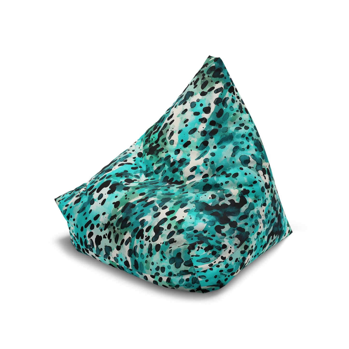Cow Print Bean Bag Chair Cover - Durable Polyester, Locking Zipper, 2 Sizes