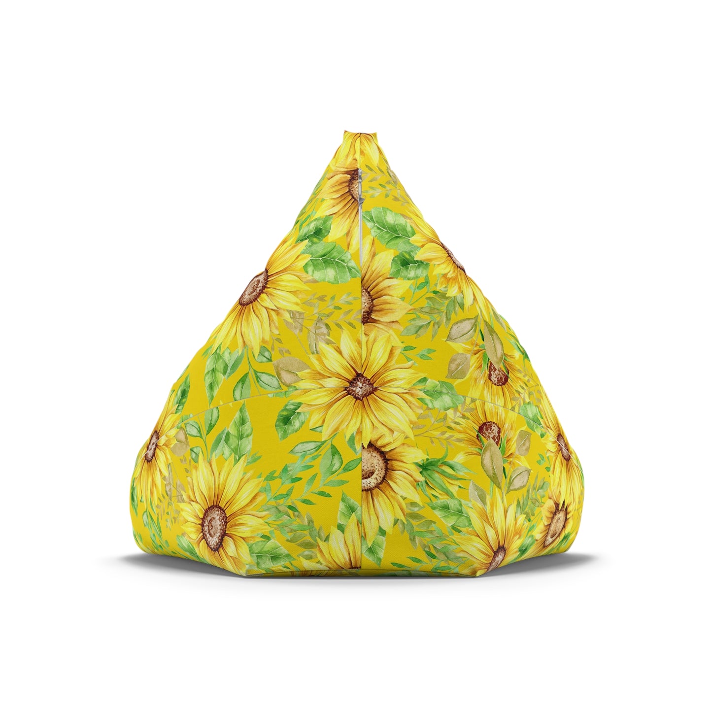Sunflower Print Bean Bag Cover - Durable & Stylish Custom Polyester Chair