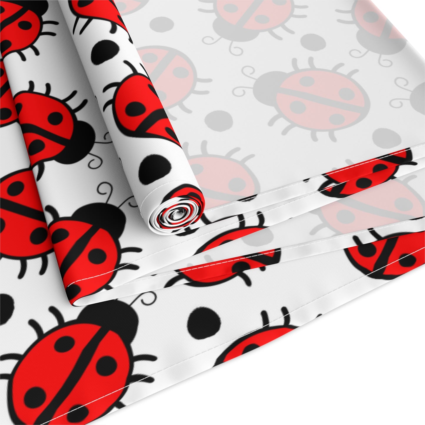 Ladybug Print Table Runner - Charming Good Luck, Cotton Twill or Polyester - Perfect for Nature-Inspired Home Decor