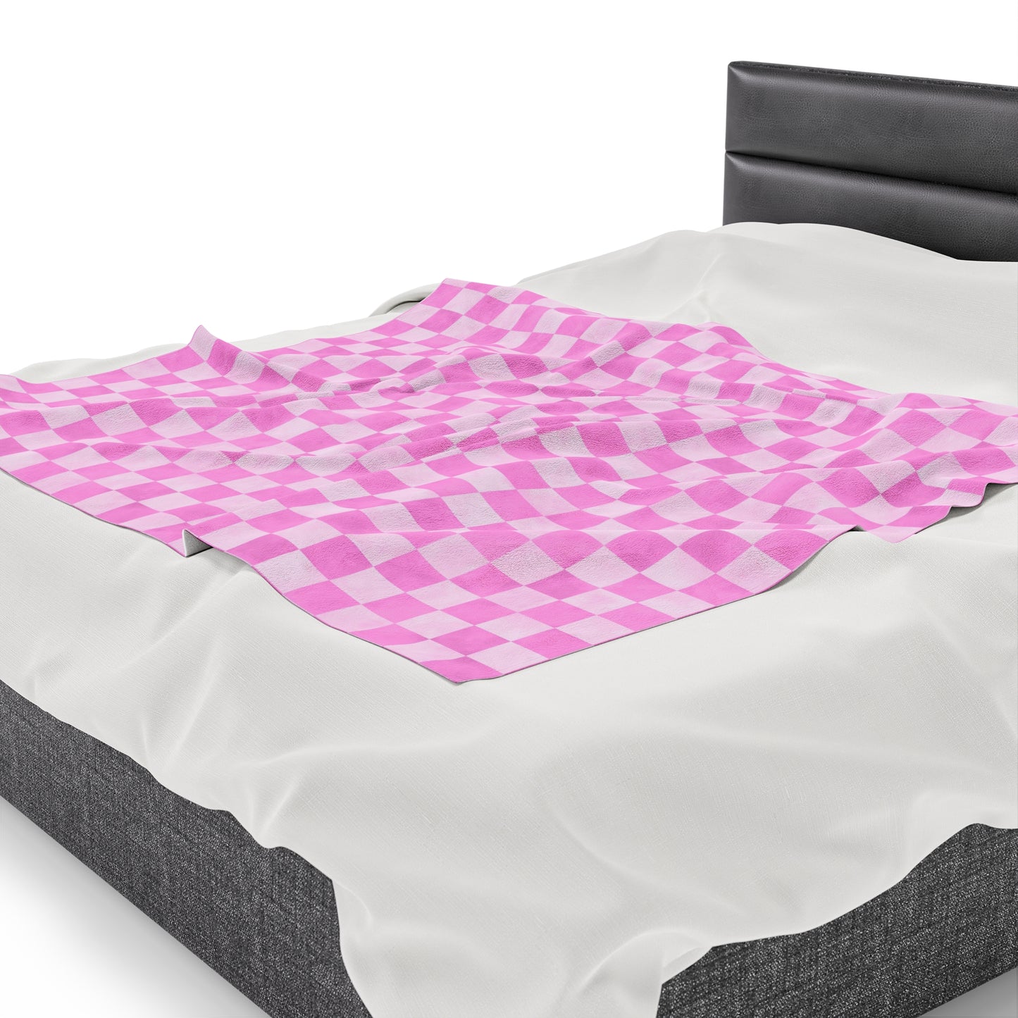 Pastel Checkers Velveteen Plush Blanket | Soft, Trendy, Luxurious and Comforting | Available in Multiple Sizes