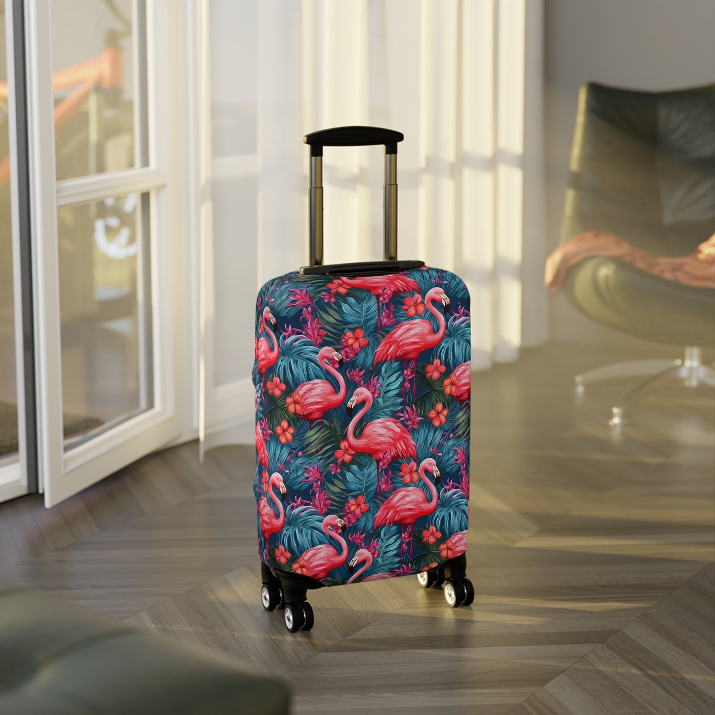 Flamingo Luggage Cover - Tropical Suitcase Protector