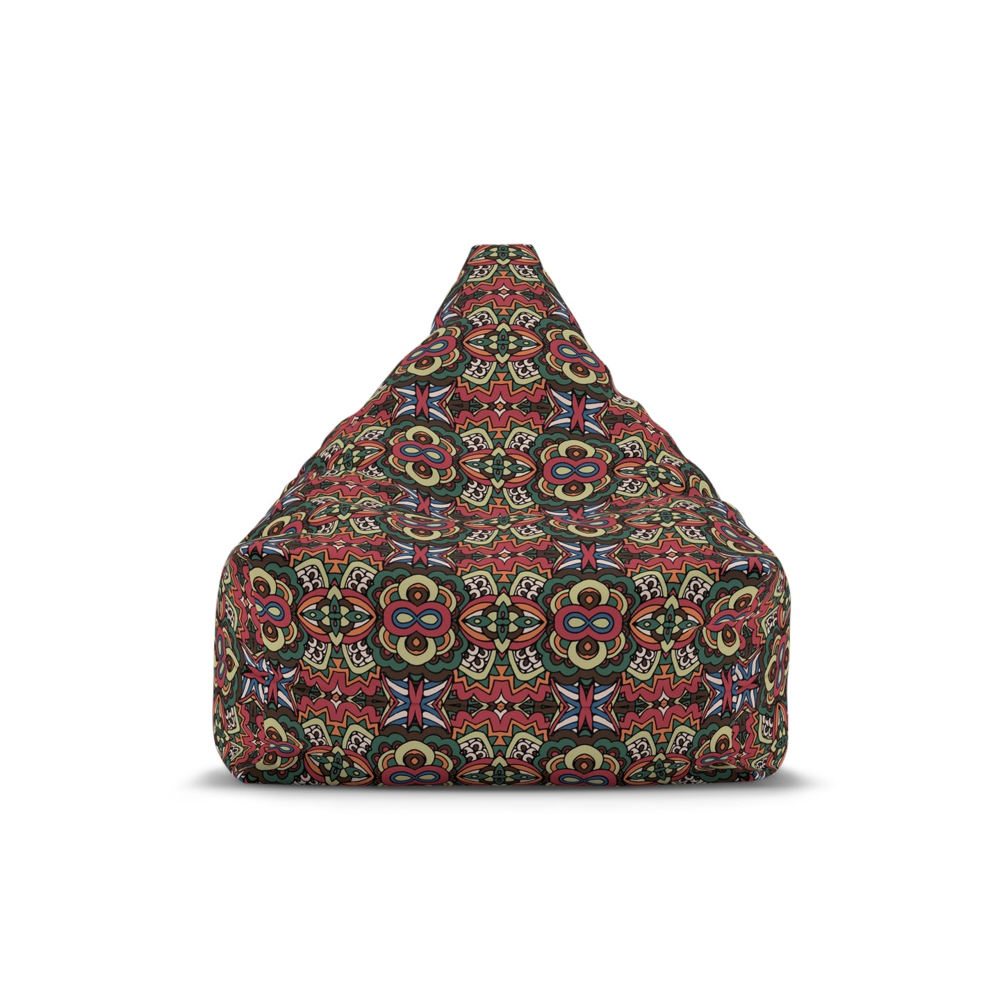 Mandala Bean Bag Chair Cover - Premium Polyester, Secure Zipper, 2 Sizes, Bohemian Design