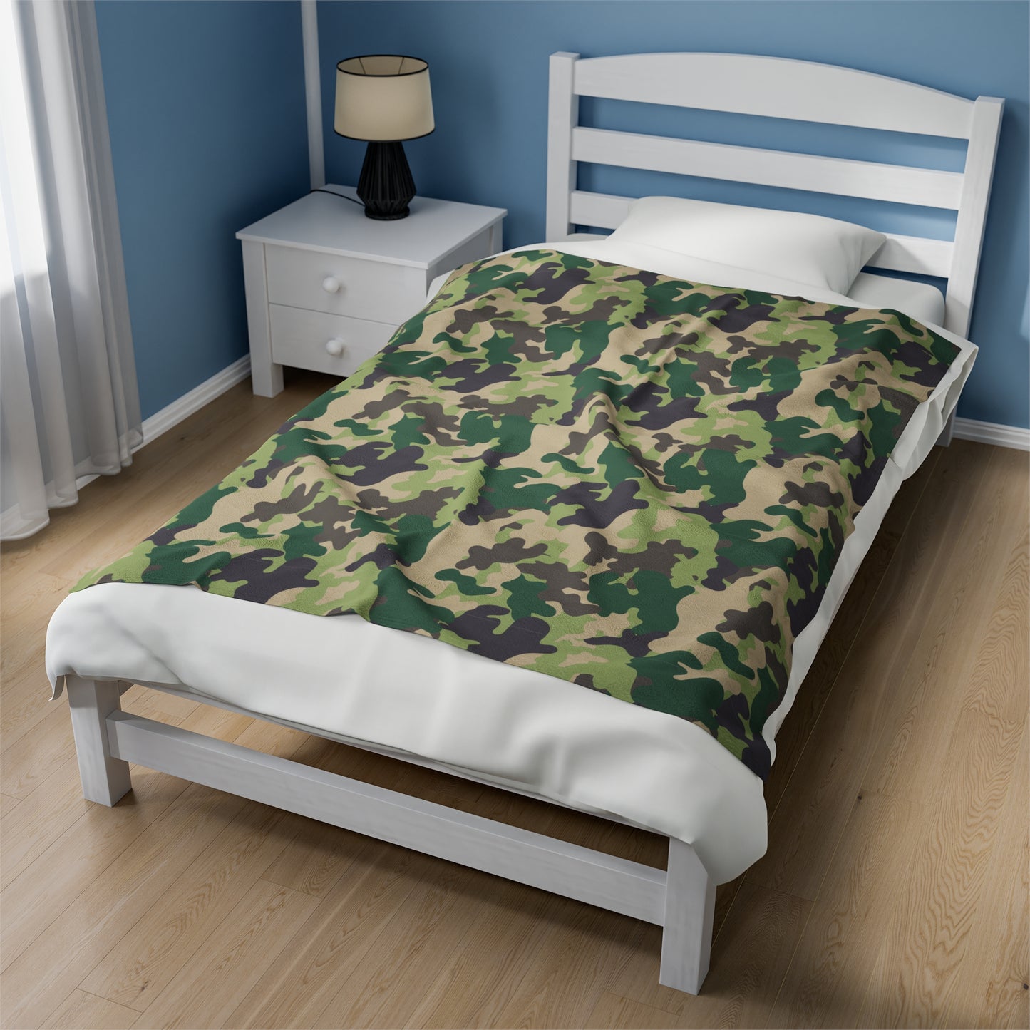 Camouflage Velveteen Plush Blanket | Soft, Rugged, Luxurious and Comforting | Available in Multiple Sizes