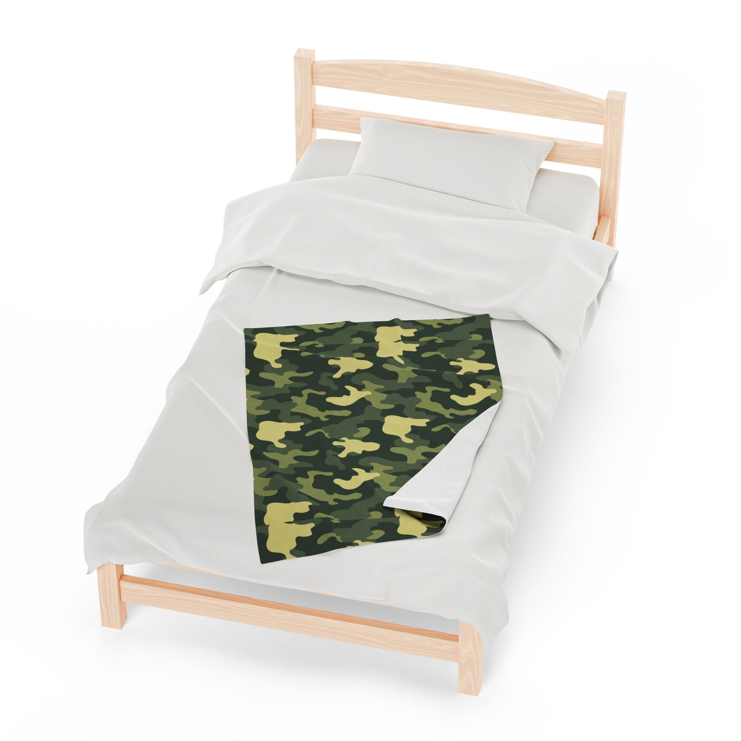 Camouflage Velveteen Plush Blanket | Soft, Rugged, Luxurious and Comforting | Available in Multiple Sizes