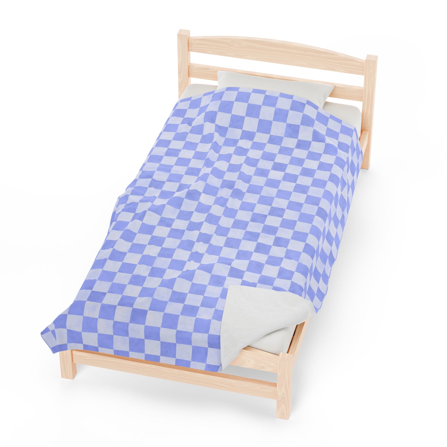 Pastel Checkers Velveteen Plush Blanket | Soft, Trendy, Luxurious and Comforting | Available in Multiple Sizes