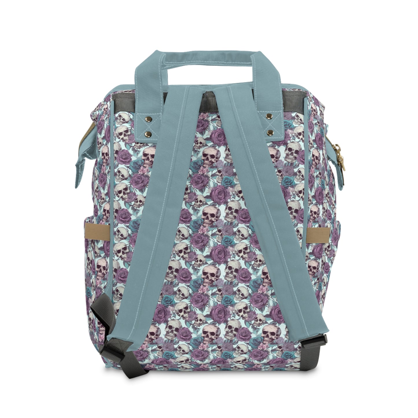 Skull Print Diaper Backpack - Multifunctional & Durable Baby Bag for Stylish Parents, Spacious & Organized Nappy Bag