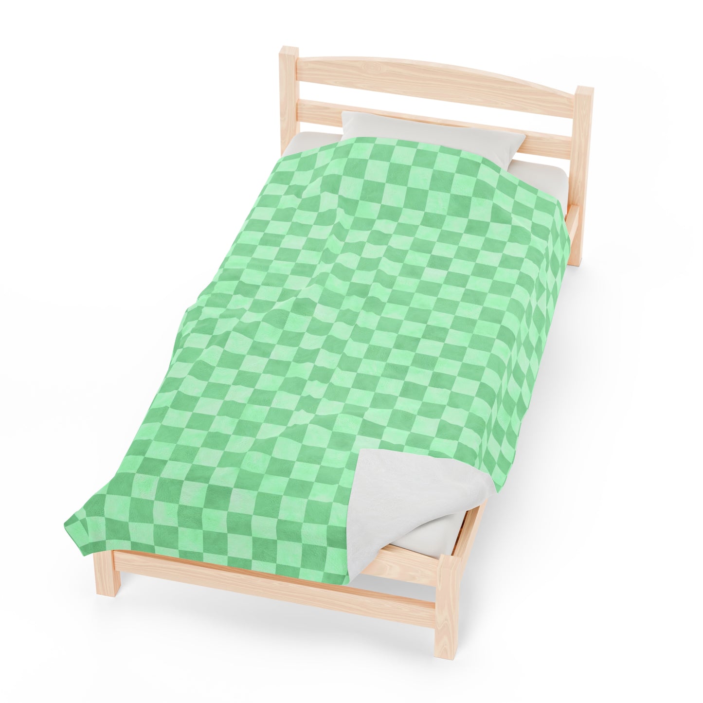 Pastel Checkers Velveteen Plush Blanket | Soft, Trendy, Luxurious and Comforting | Available in Multiple Sizes
