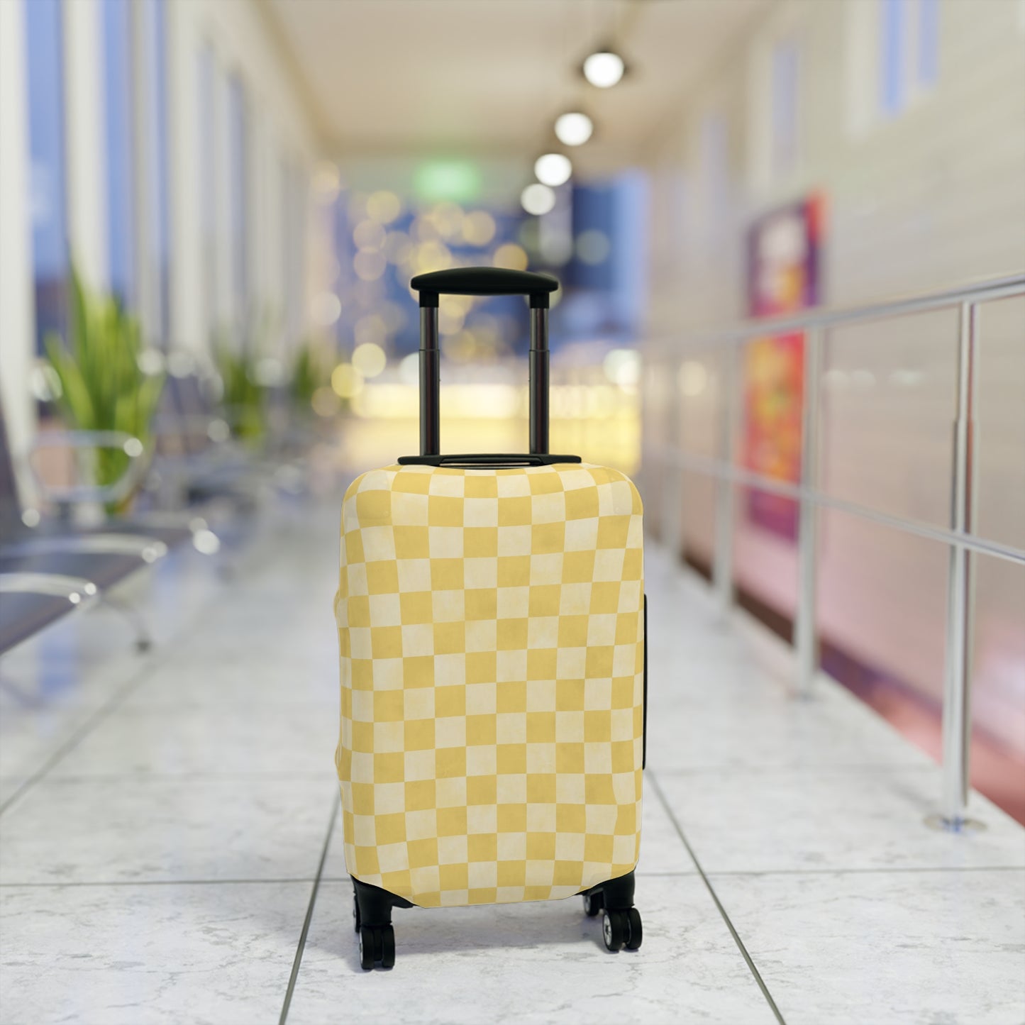 Pastel Checkers Luggage Cover - Checkers Suitcase Cover