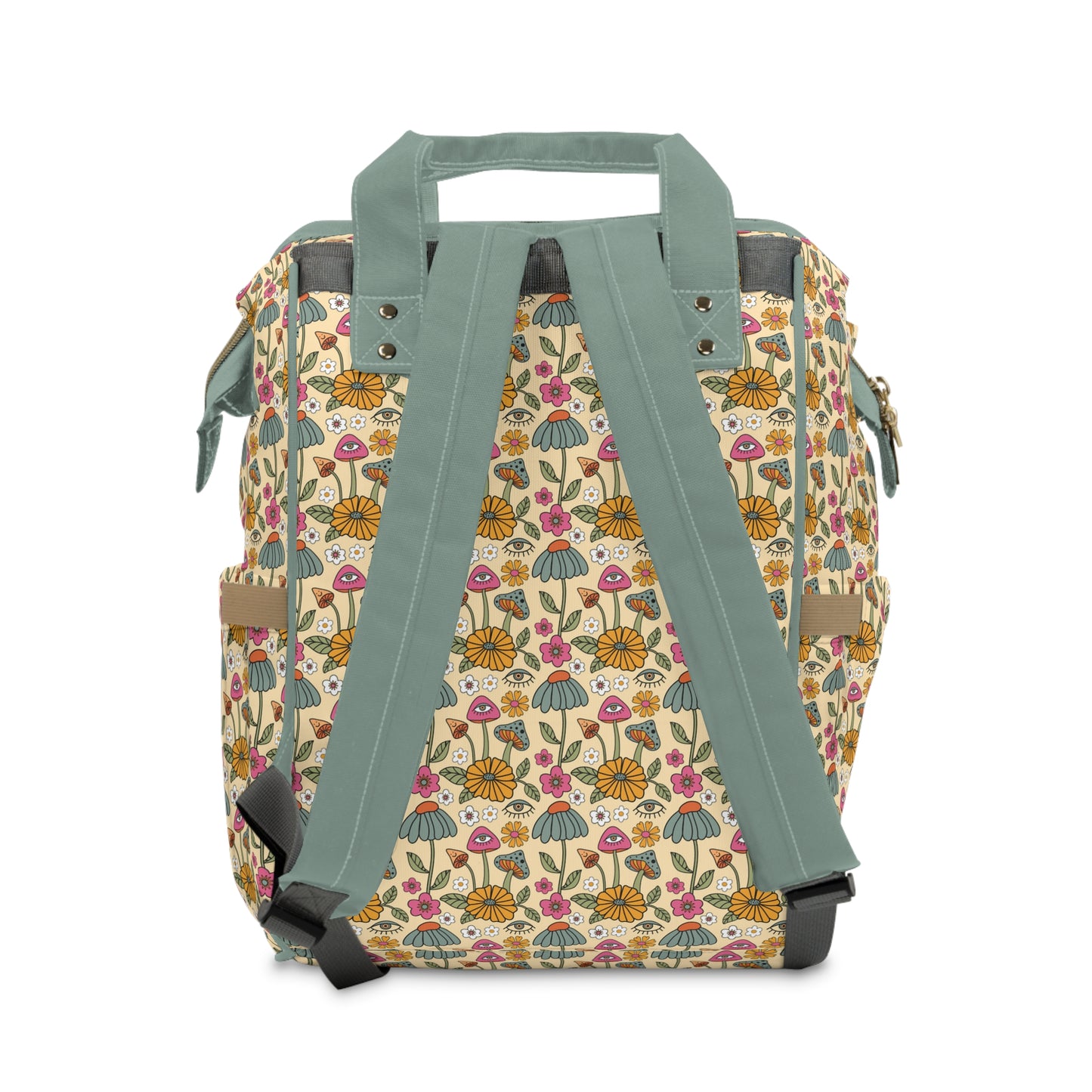 Retro Floral Diaper Backpack - Vintage Floral Baby Bag, Spacious & Durable, Perfect for Stylish Parents