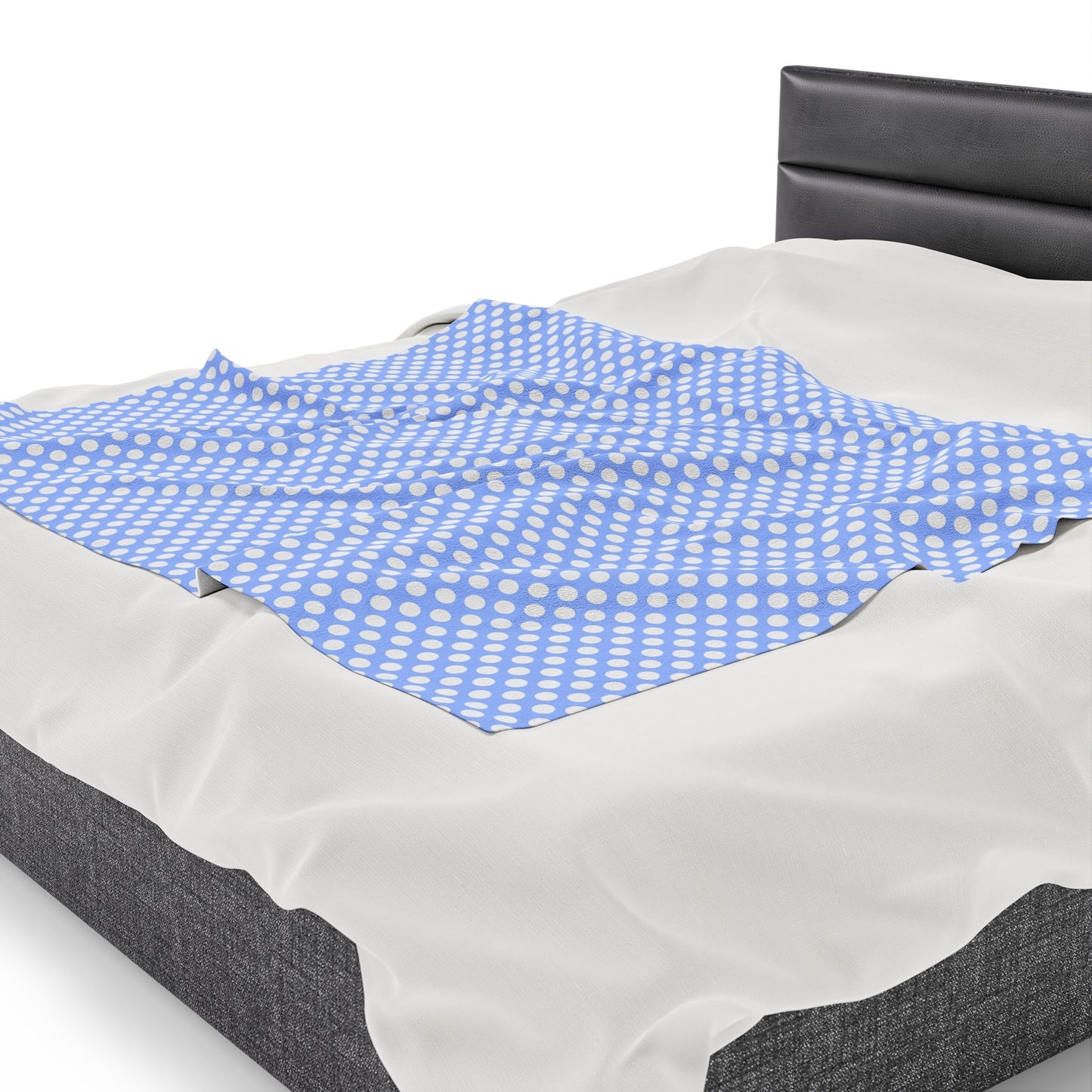Pastel Polka Dot Velveteen Plush Blanket | Soft, Playful, Luxurious and Comforting | Available in Multiple Sizes
