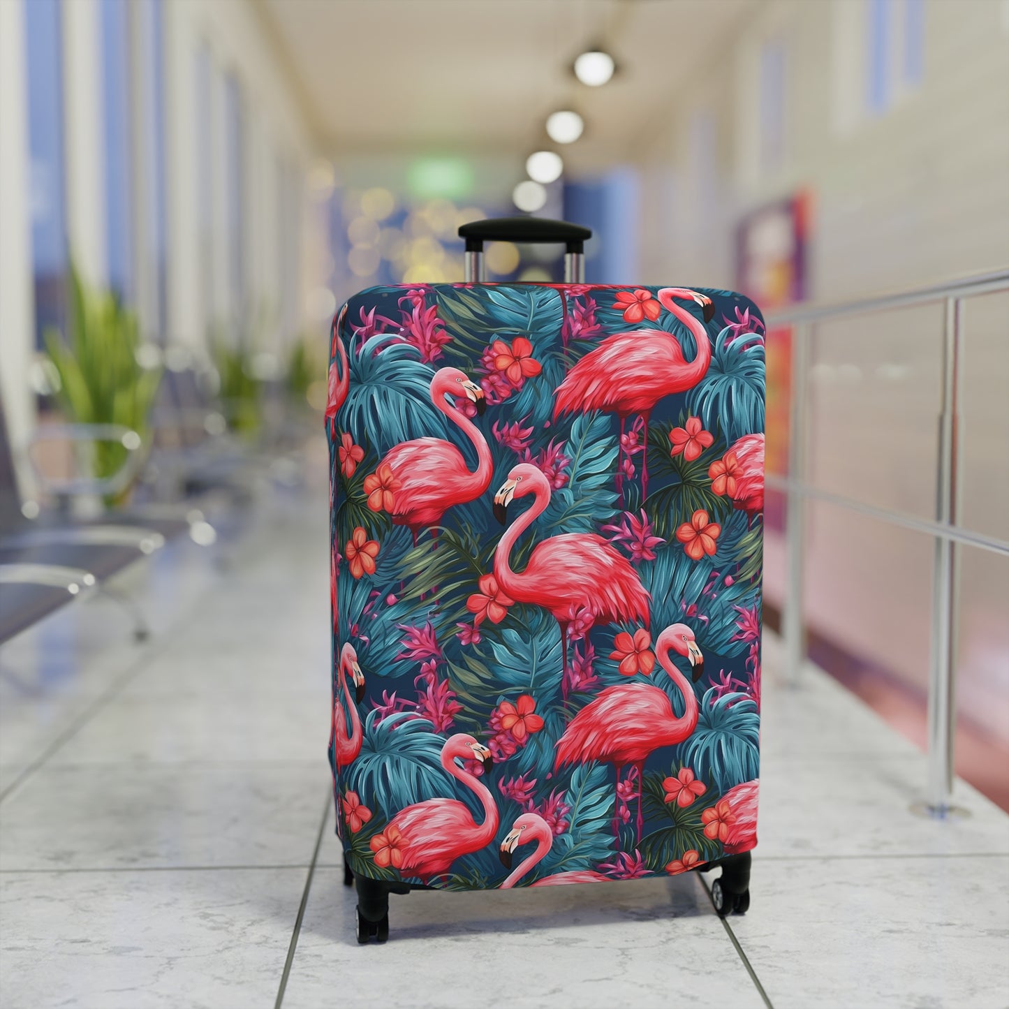 Flamingo Luggage Cover - Tropical Suitcase Protector