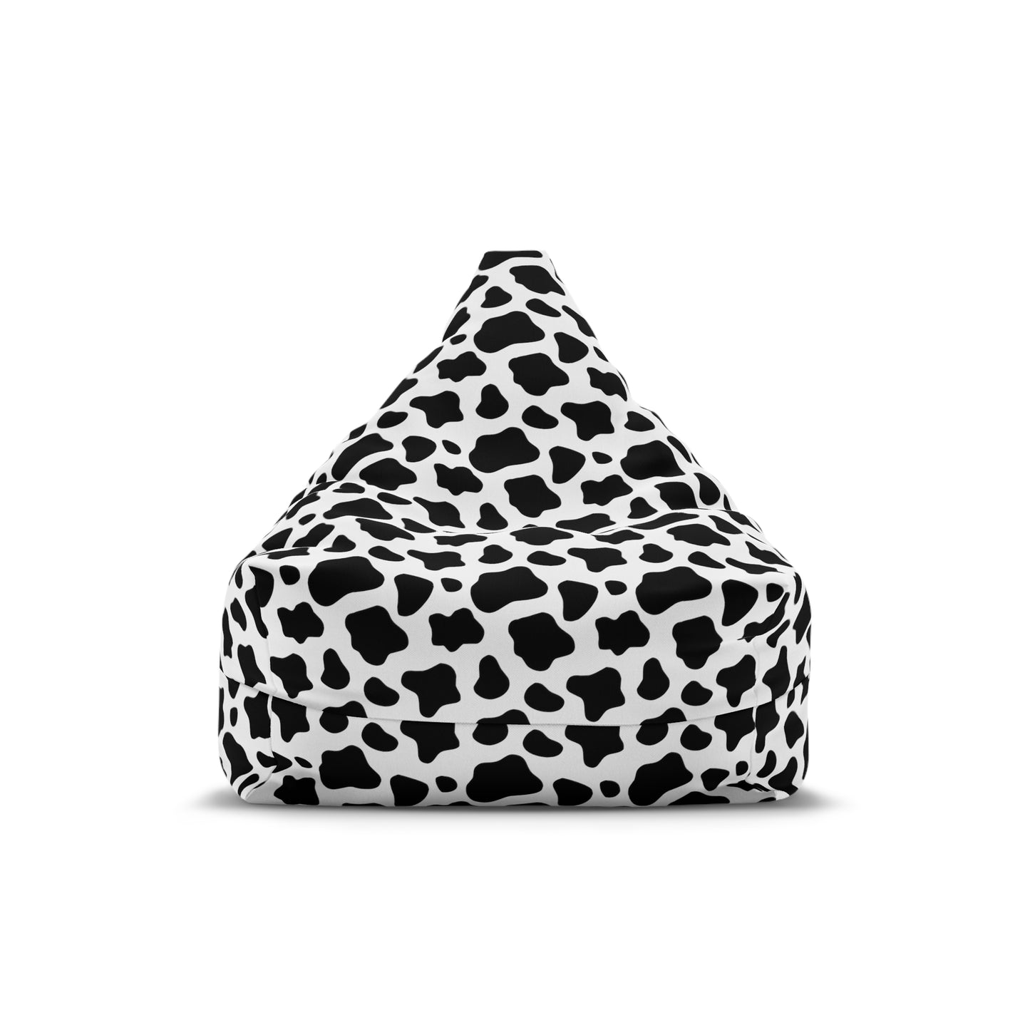 Cow Print Bean Bag Chair Cover - Durable Polyester, Locking Zipper, 2 Sizes