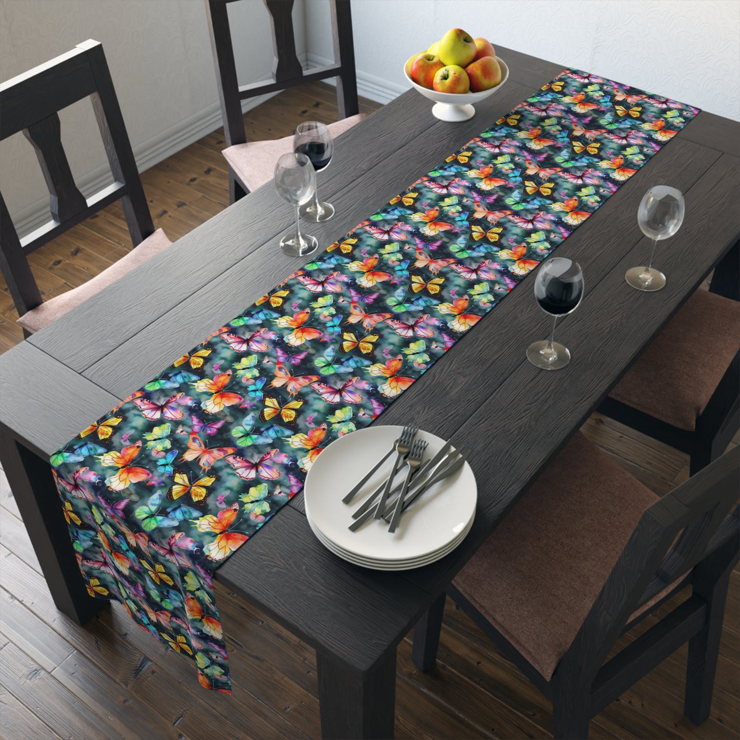 Butterfly Table Runner - Vibrant Patterns, Cotton Twill or Polyester - Perfect for Home Decor & Unique Gifts