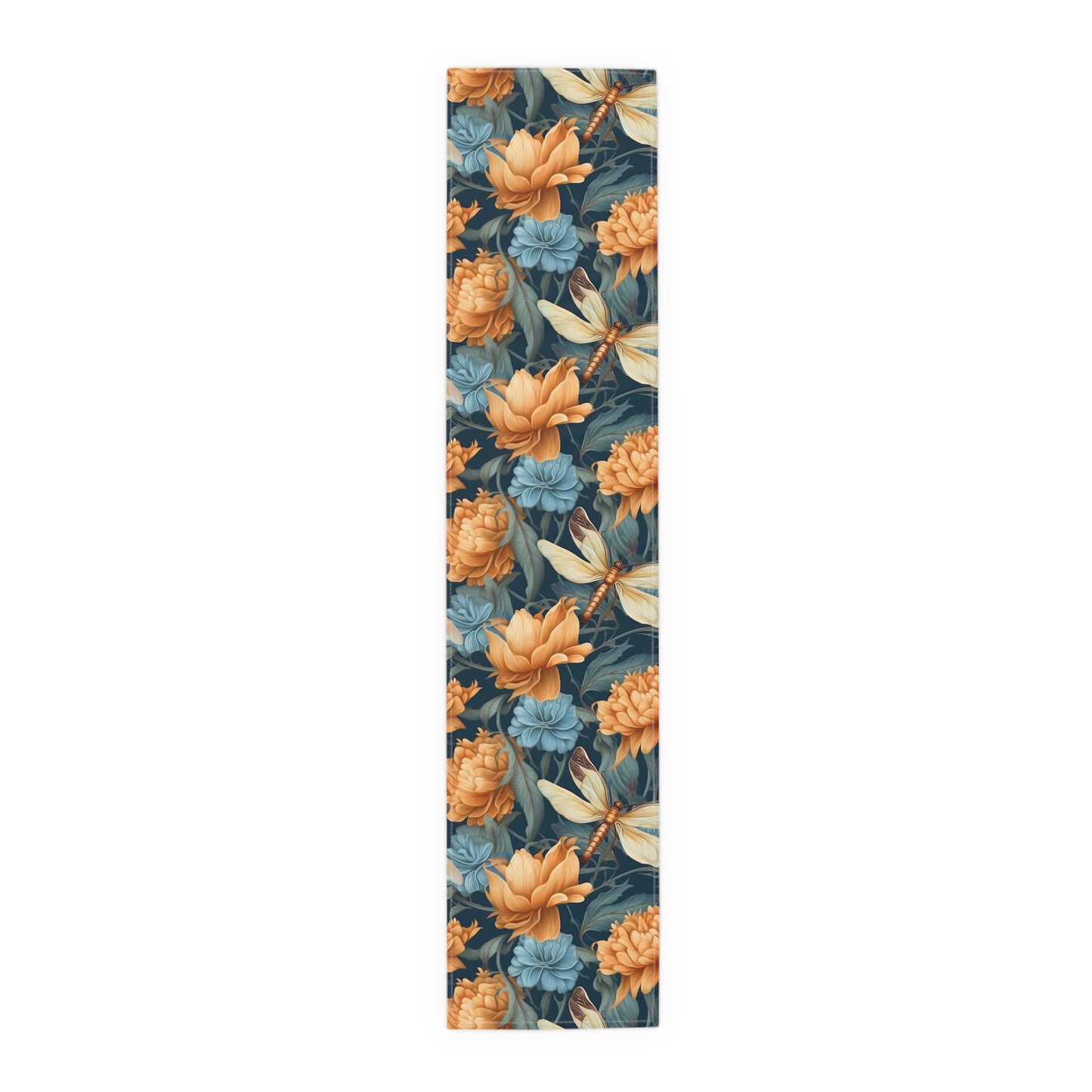 Dragonfly Print Table Runner - Elegant Whimsy, Cotton Twill or Polyester - Perfect for Nature-Inspired Home Decor