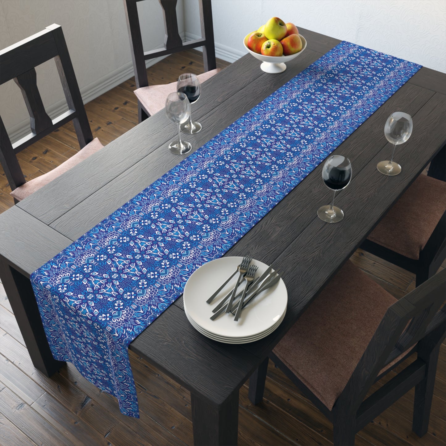 Mandala Print Table Runner - Intricate Patterns, Cotton Twill or Polyester - Ideal for Decorative Home Accents