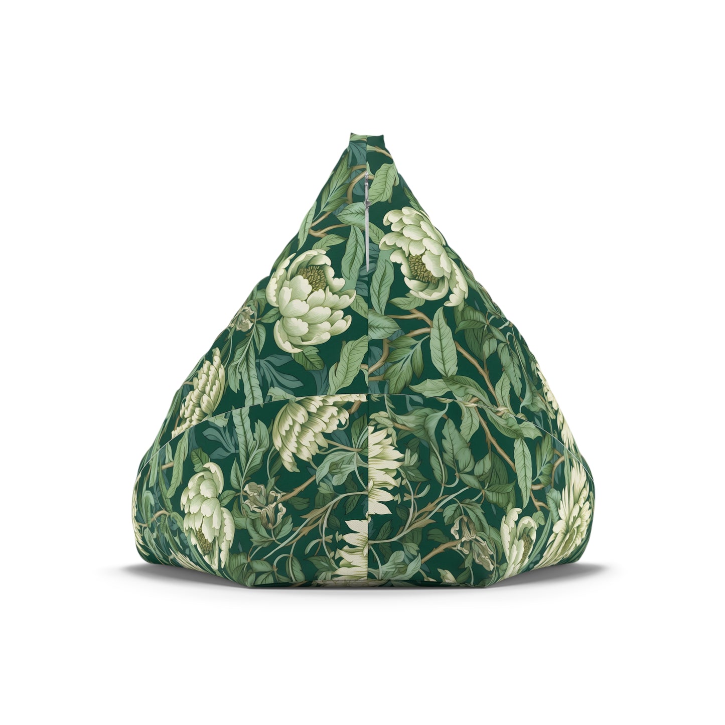 Chinoiserie Bean Bag Chair Cover - Elegant Oriental-Inspired Polyester Slipcover with Secure Zip - Fits Various Sizes