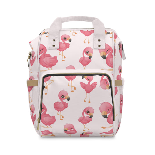 Flamingo Diaper Backpack - Playful & Multifunctional Baby Bag with Vibrant Flamingo Motifs, Ideal for Stylish Parents