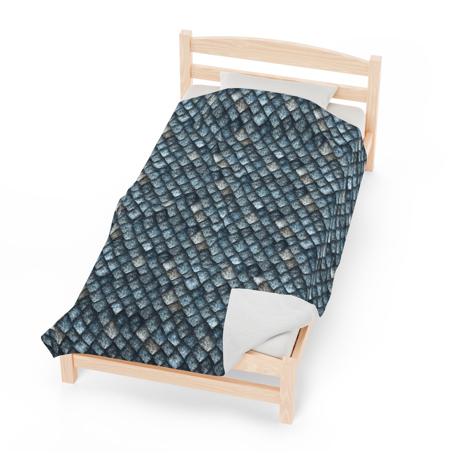 Dragon Scale Velveteen Plush Blanket | Soft, Mythical, Luxurious and Comforting | Available in Multiple Sizes