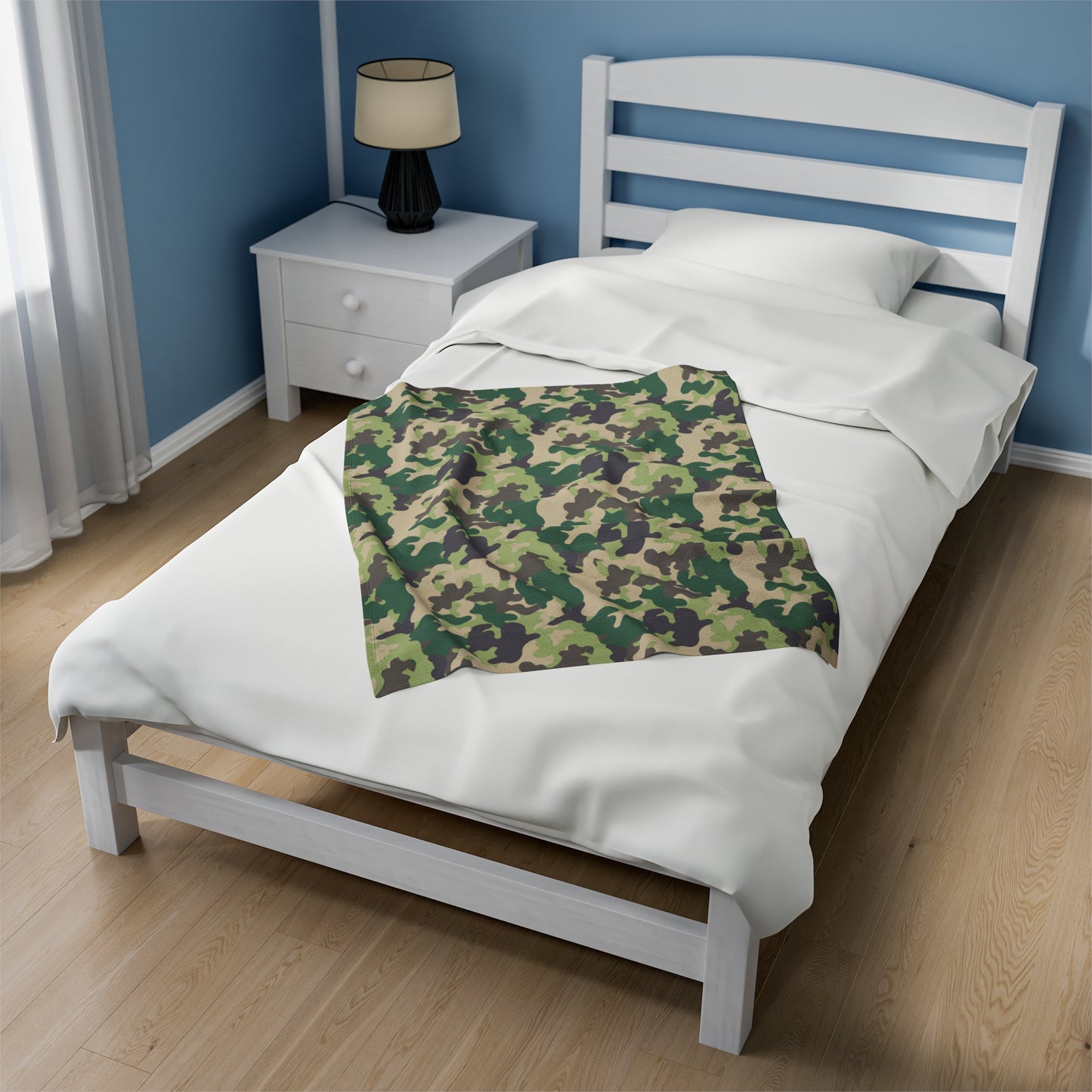 Camouflage Velveteen Plush Blanket | Soft, Rugged, Luxurious and Comforting | Available in Multiple Sizes