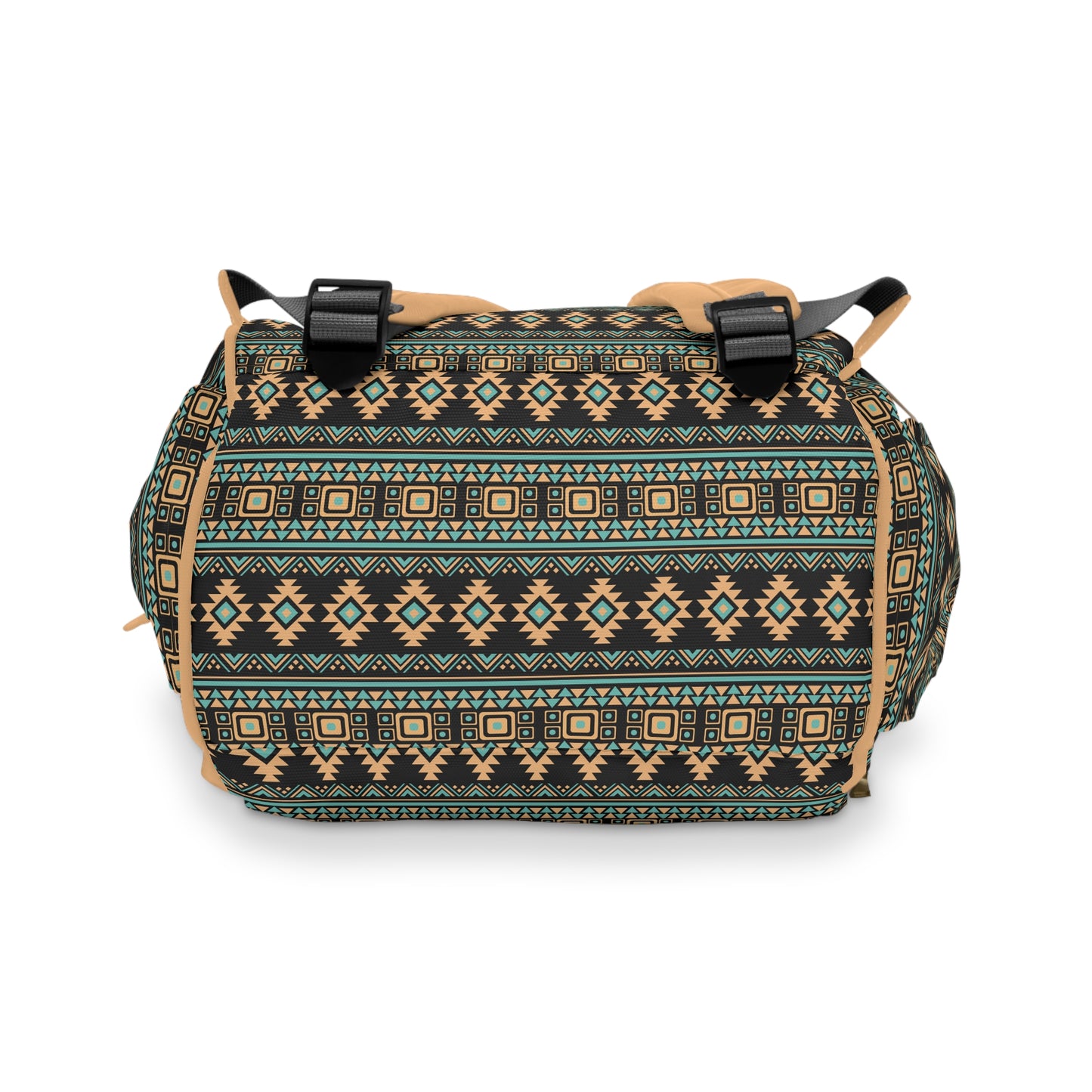 Boho-Chic Aztec Diaper Backpack - Multifunctional & Durable Nylon Changing Bag with Tribal Patterns, Spacious & Organized for Modern Parents